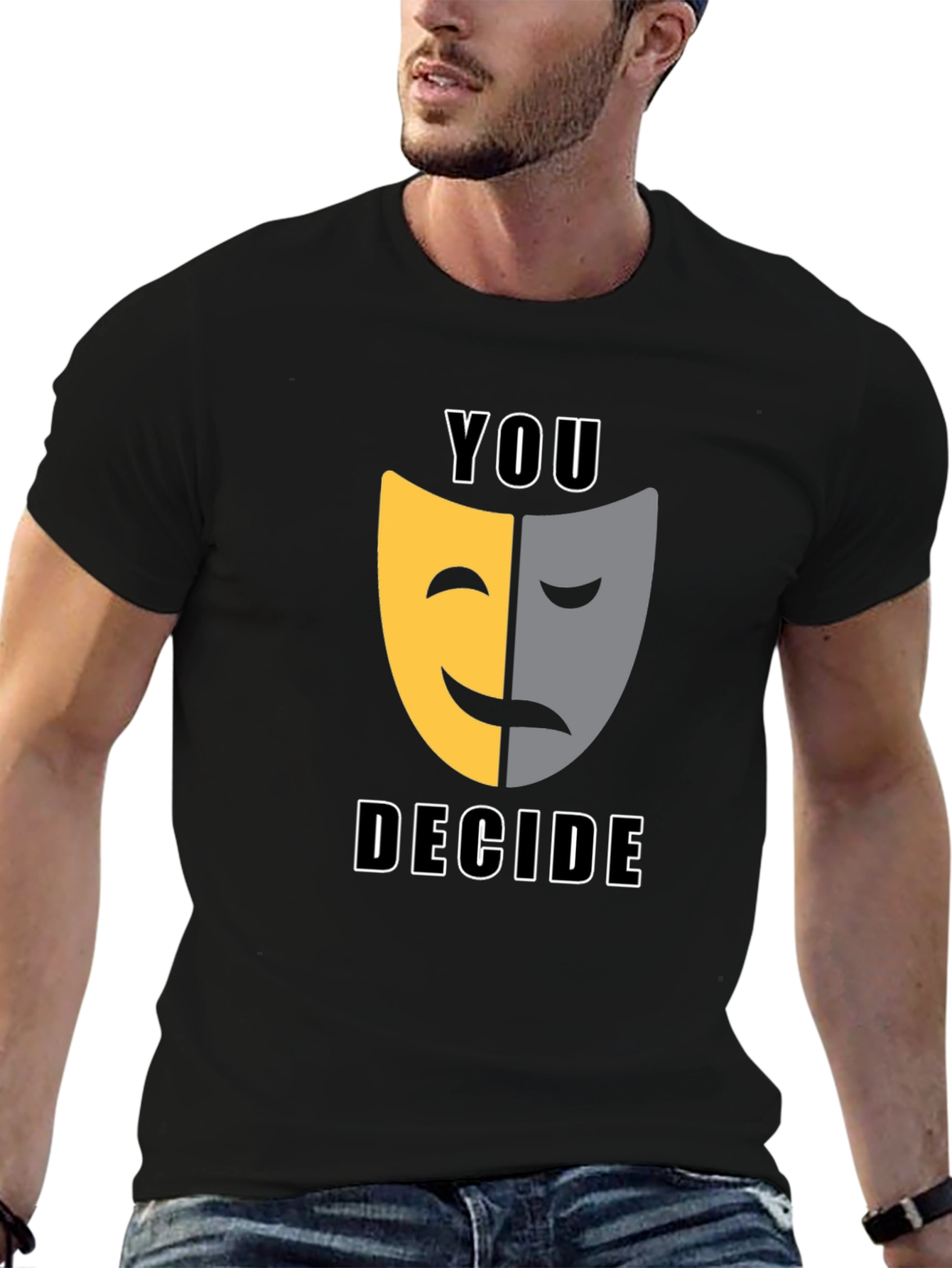 You Decide T-Shirt: Comedy Tragedy Mask Graphic Tee