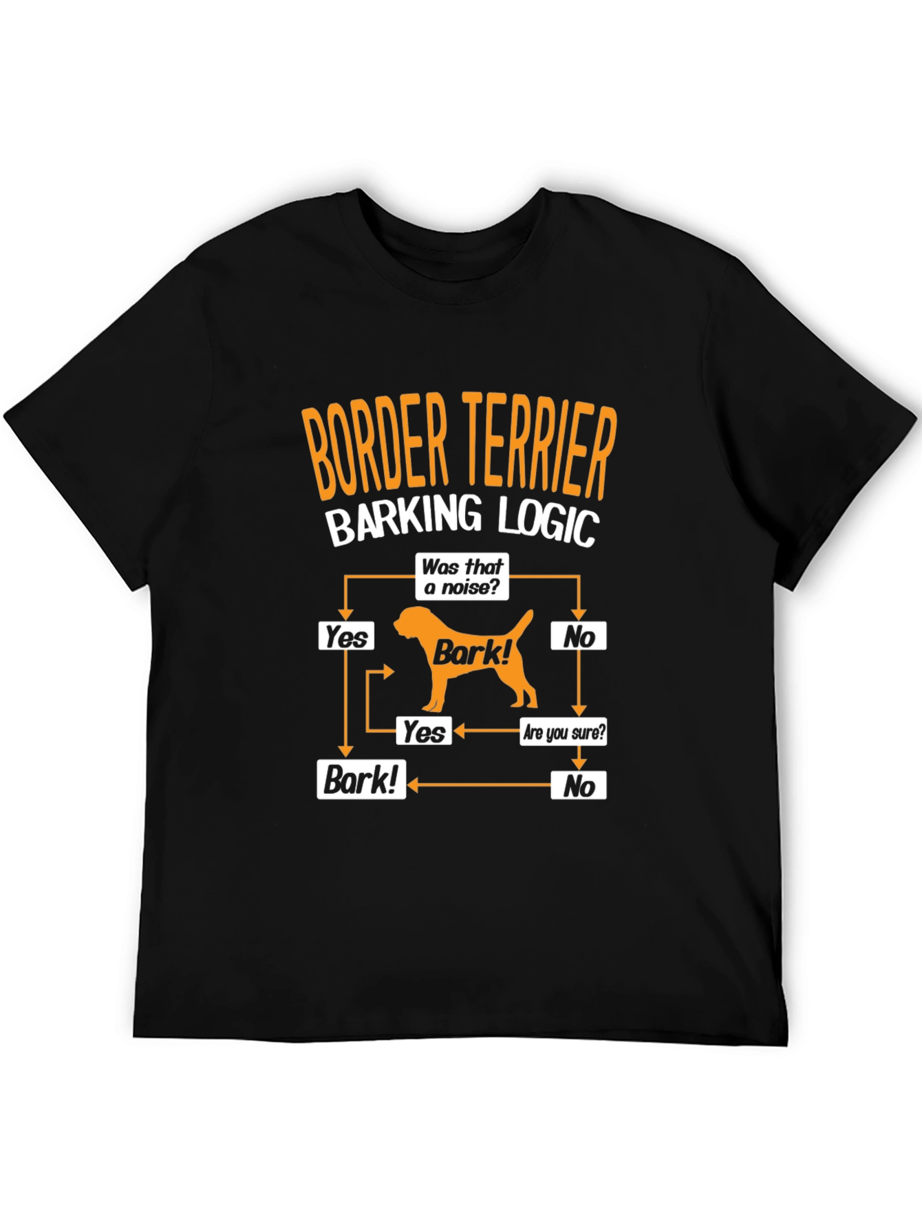 Border Terrier Barking Logic Black T-Shirt