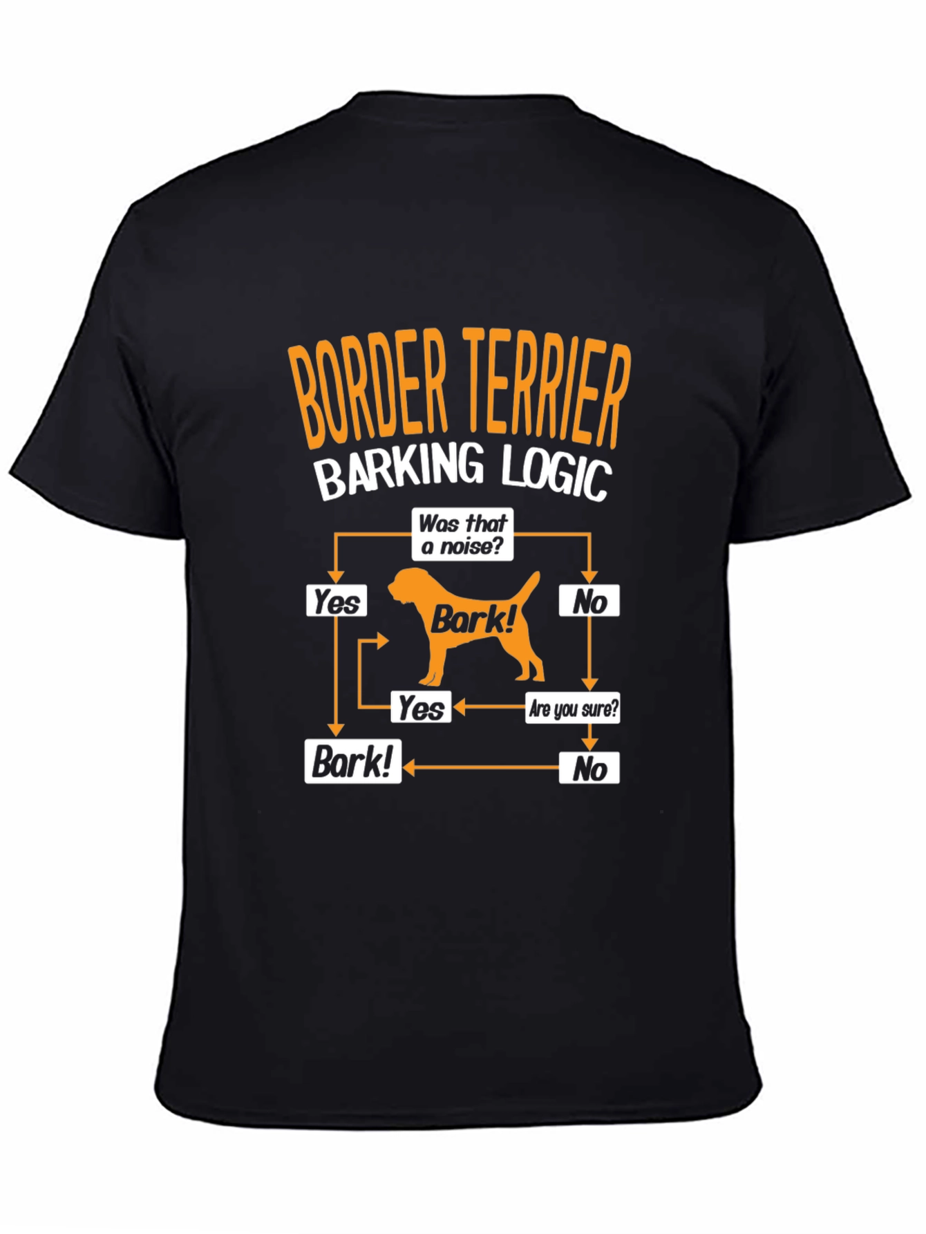 Border Terrier Barking Logic Black T-Shirt