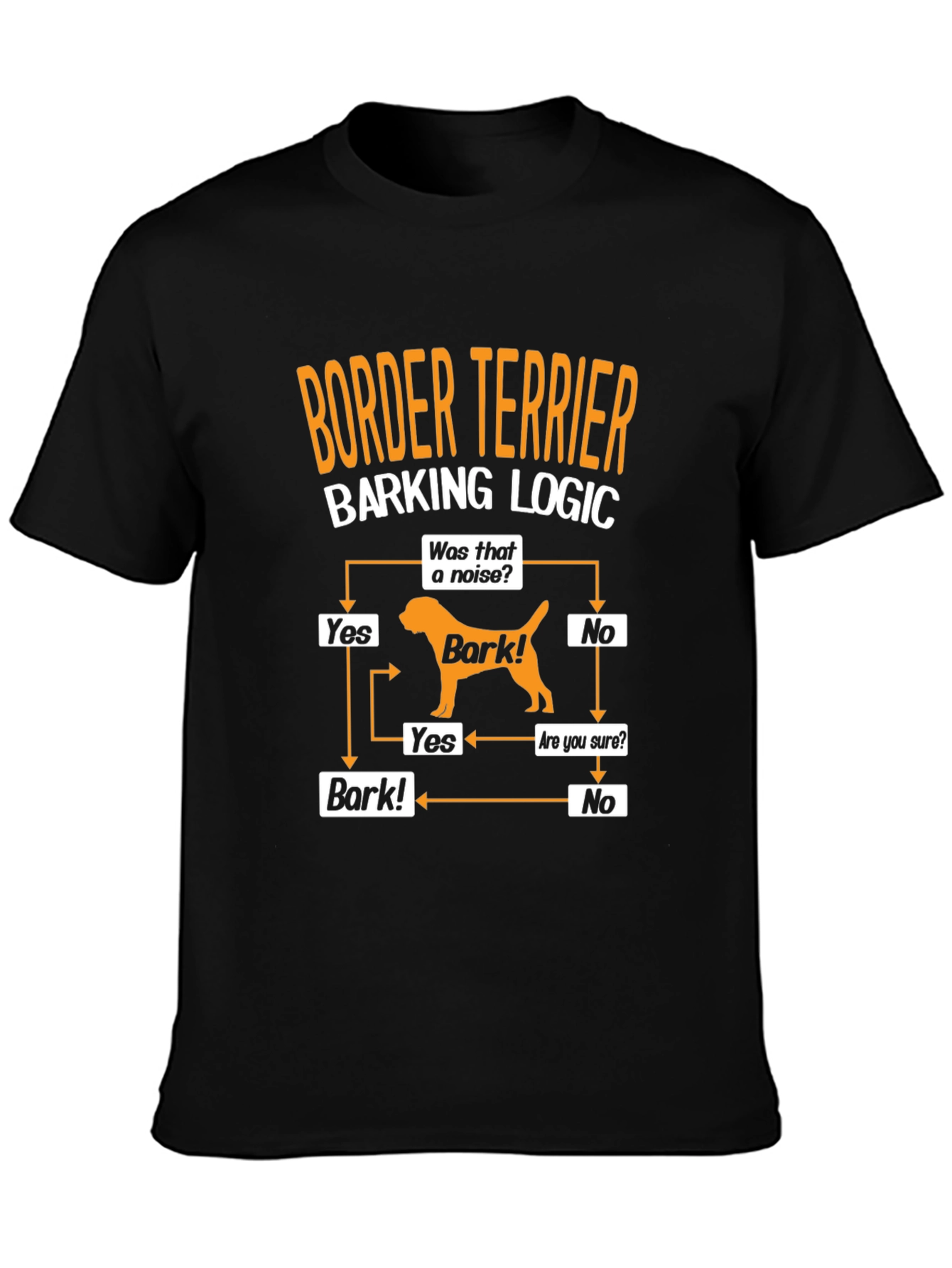 Border Terrier Barking Logic Black T-Shirt