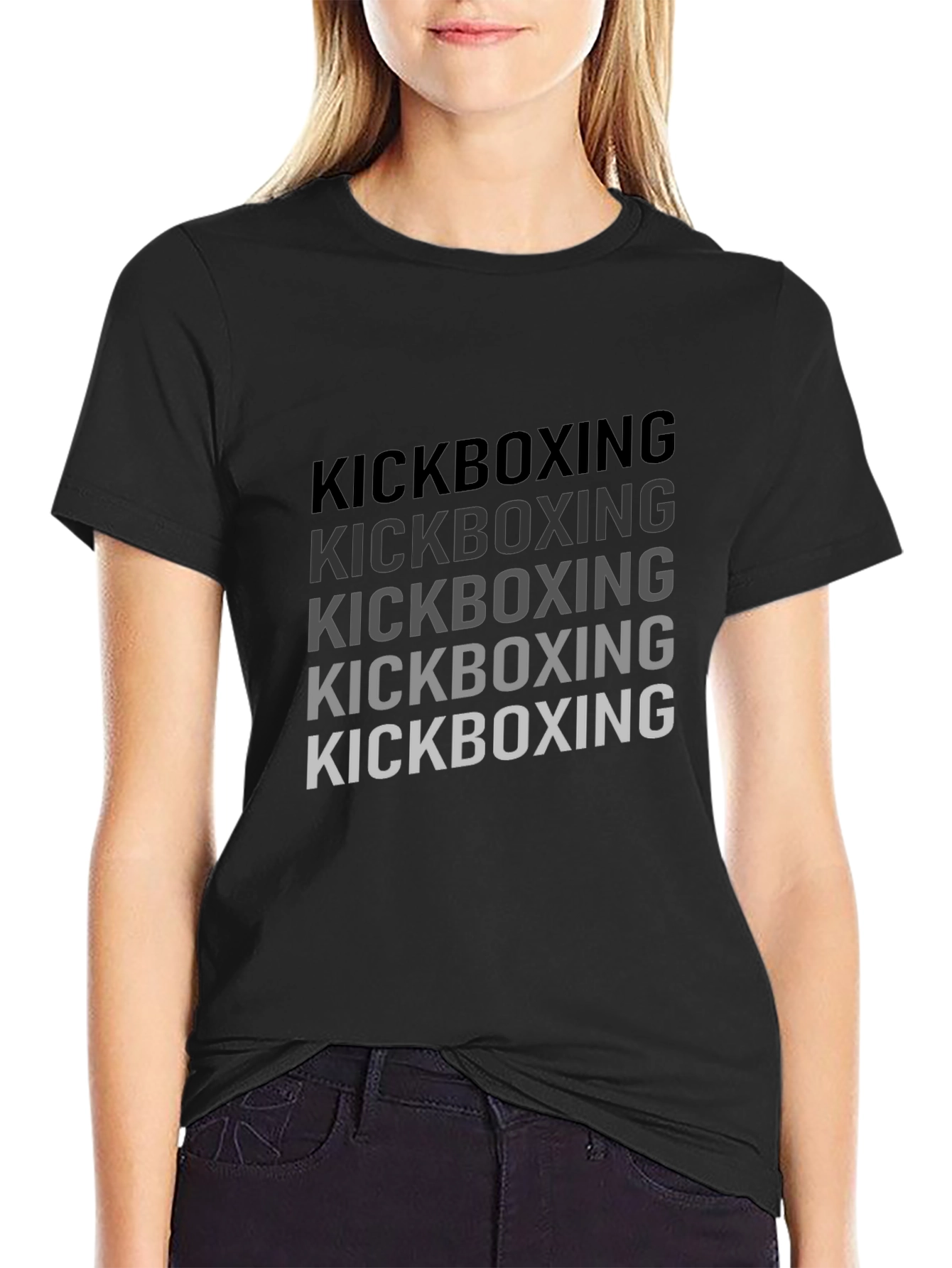 Kickboxing Graphic Print Crew Neck T-Shirt
