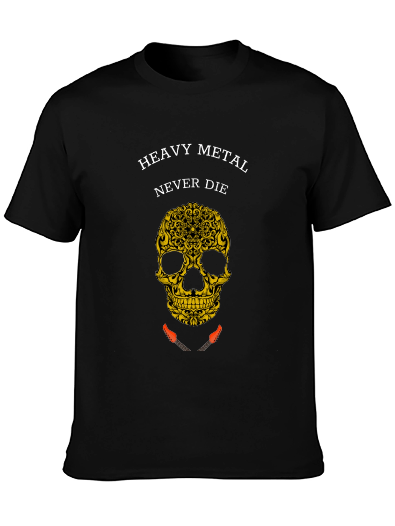 Heavy Metal Never Die Skull Graphic Tee
