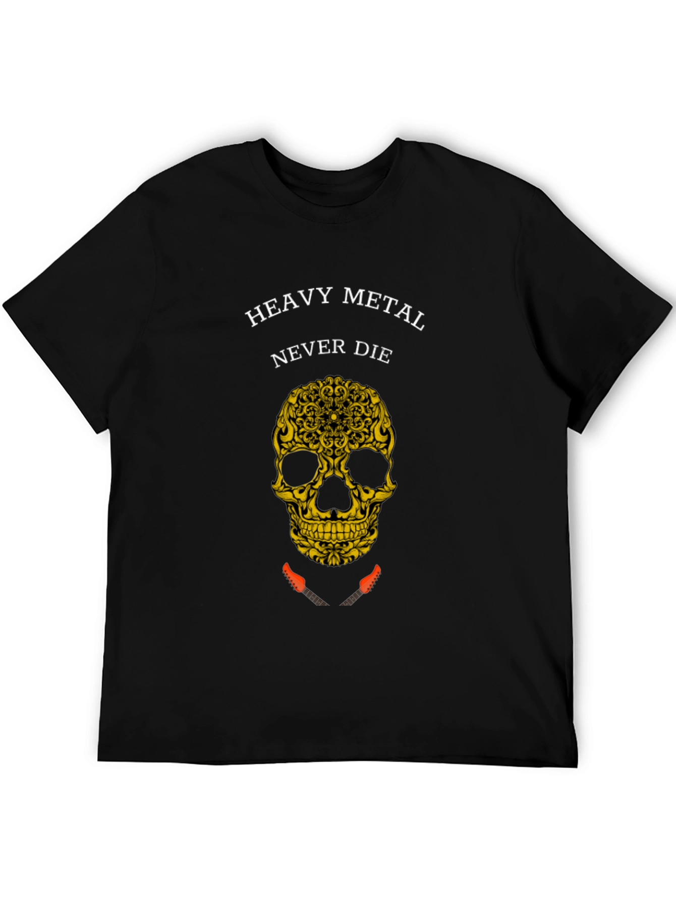 Heavy Metal Never Die Skull Graphic Tee