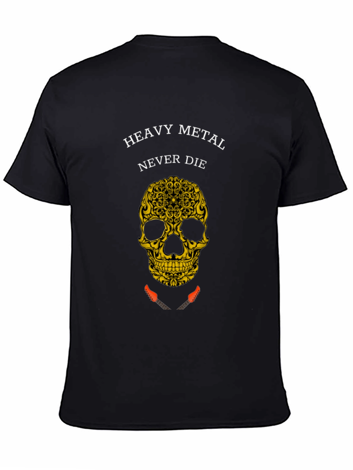 Heavy Metal Never Die Skull Graphic Tee