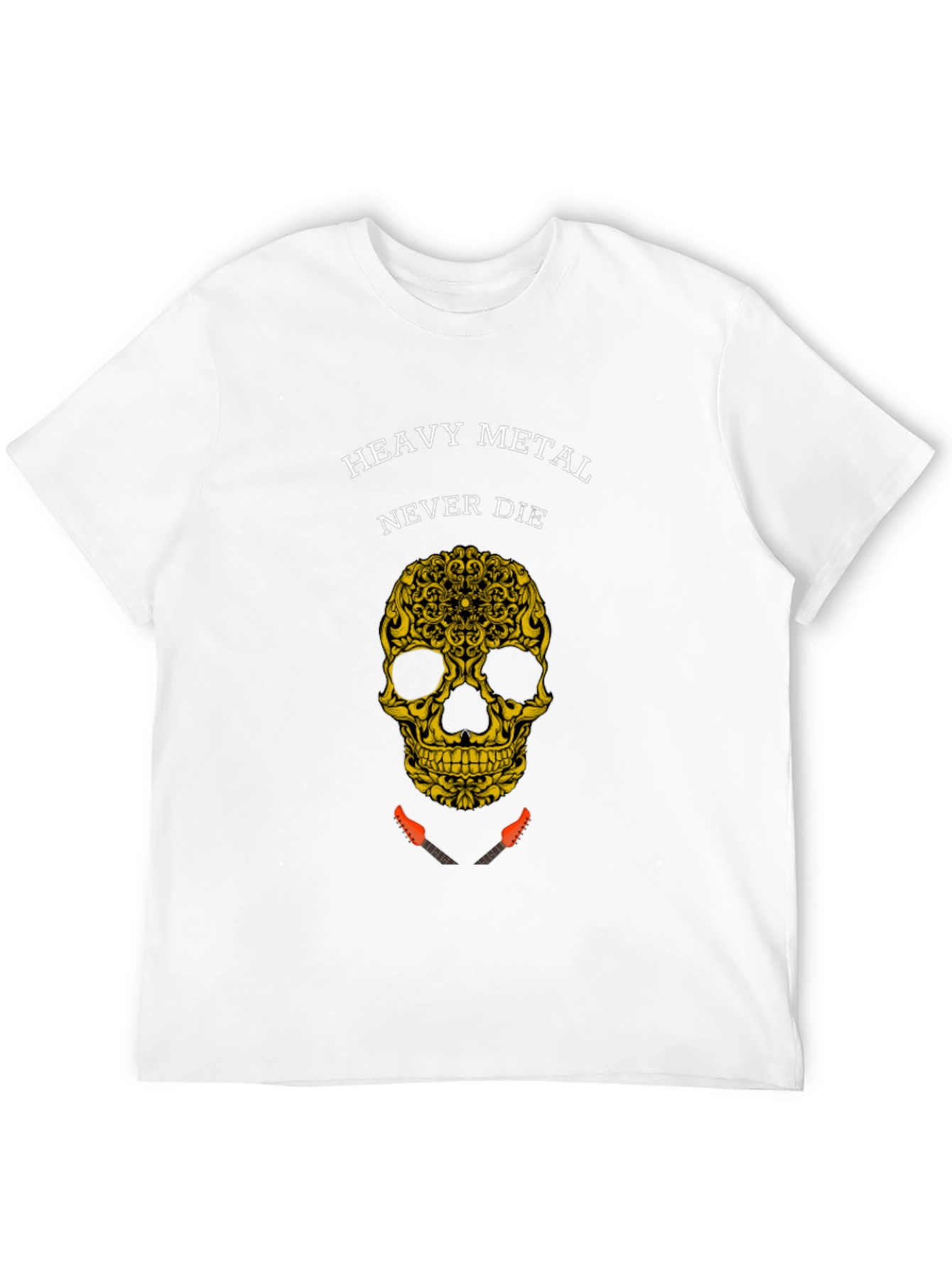 Heavy Metal Never Die Skull Graphic Tee