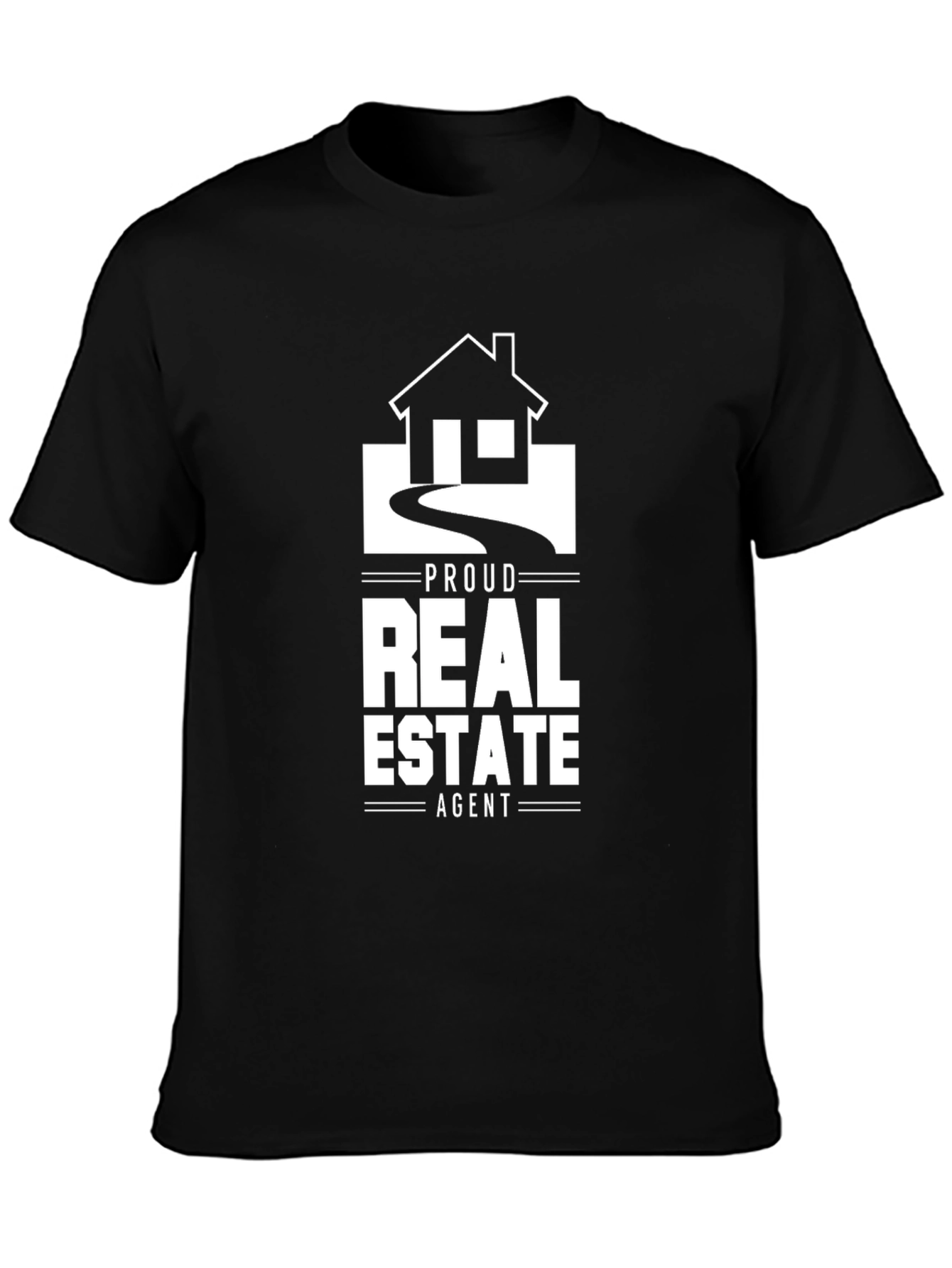 Proud Real Estate Agent Graphic Tee - Black Cotton