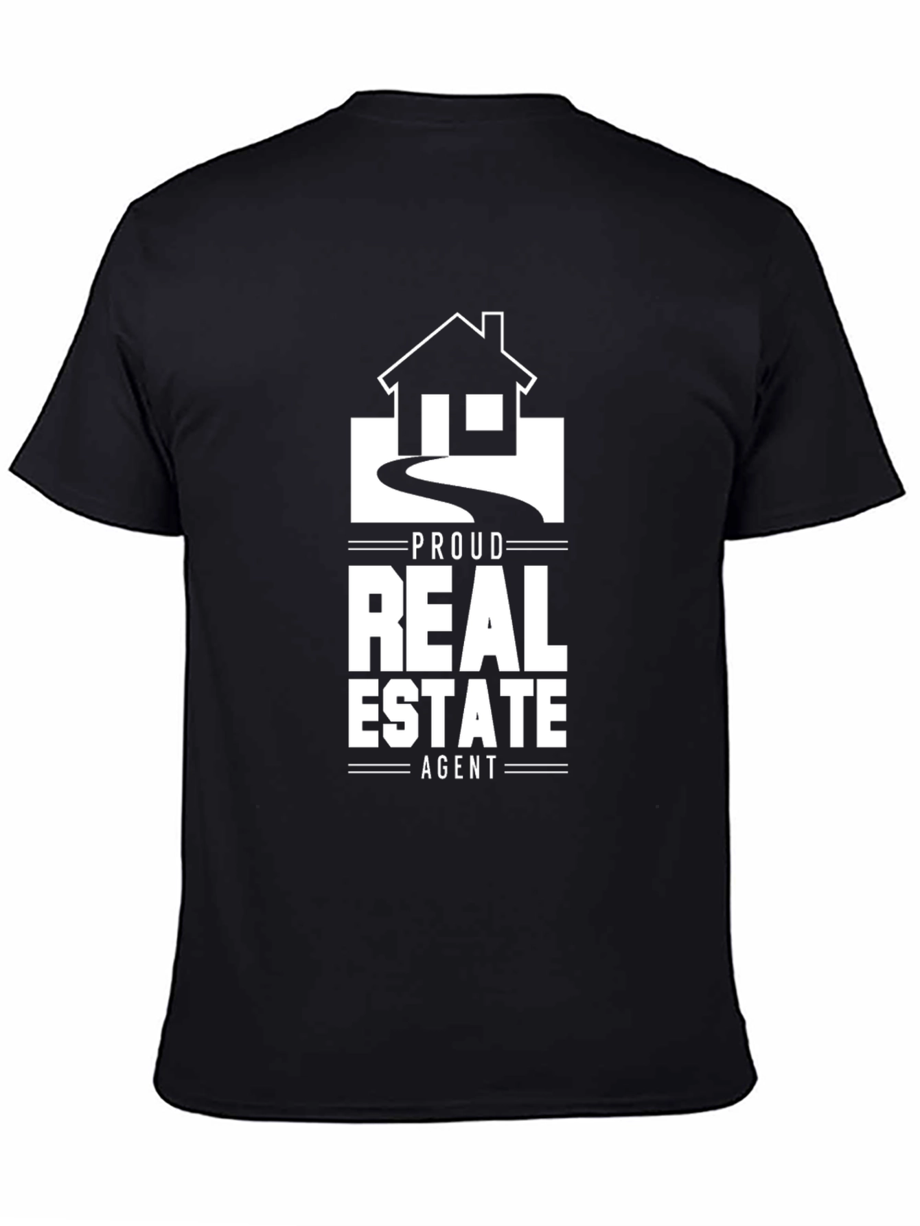 Proud Real Estate Agent Graphic Tee - Black Cotton