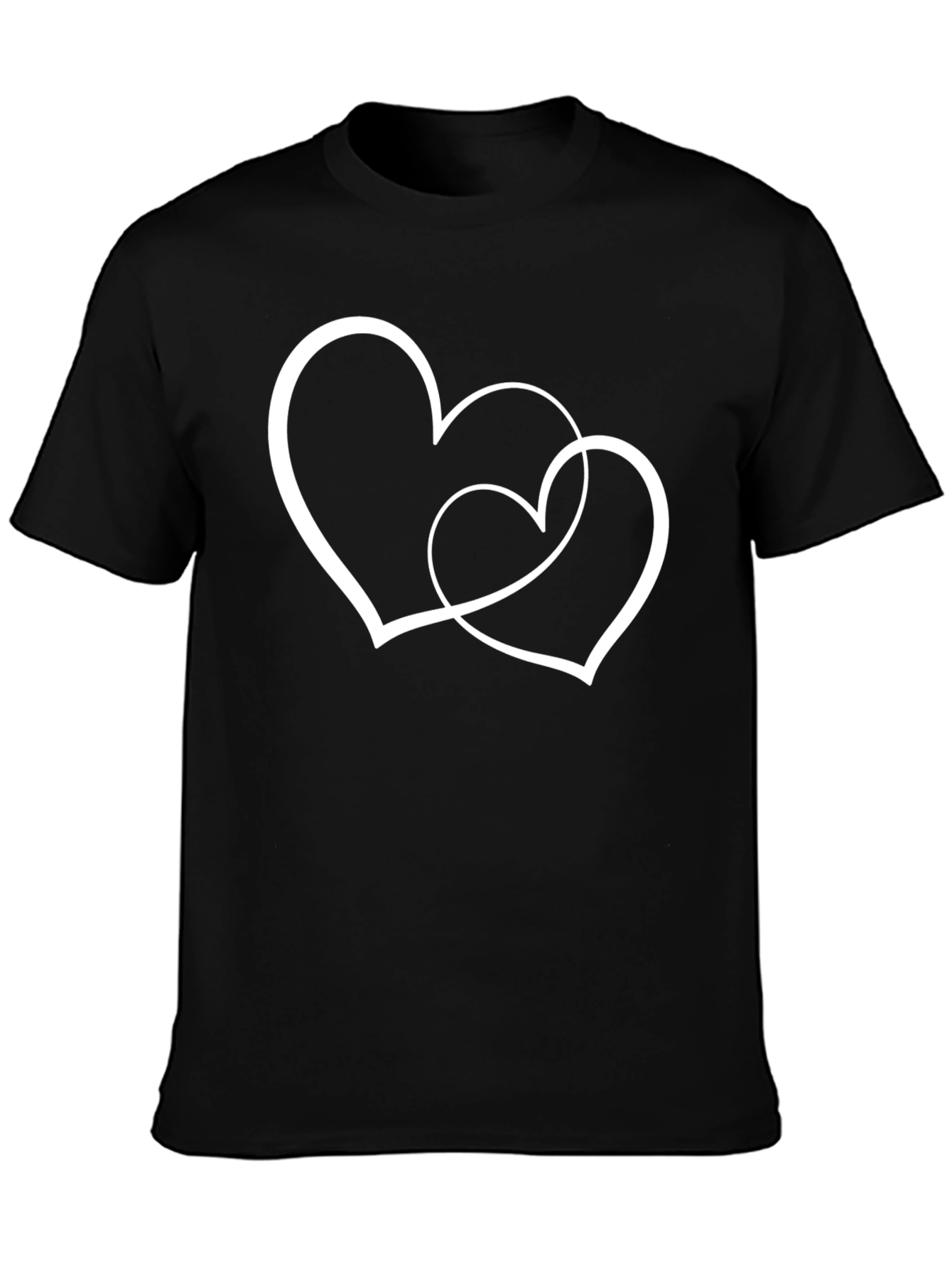 Two Hearts Intertwined Black T-Shirt