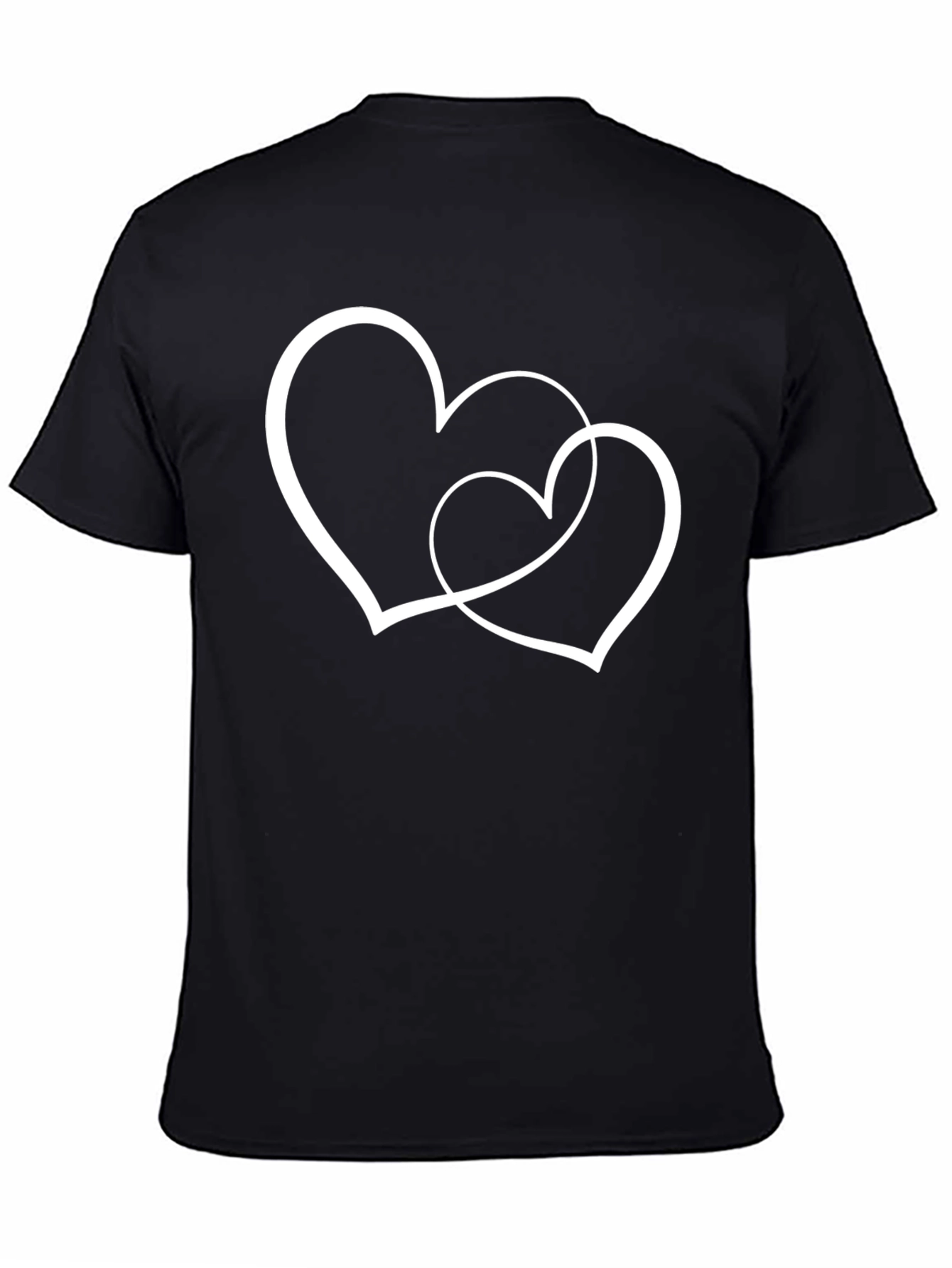Two Hearts Intertwined Black T-Shirt