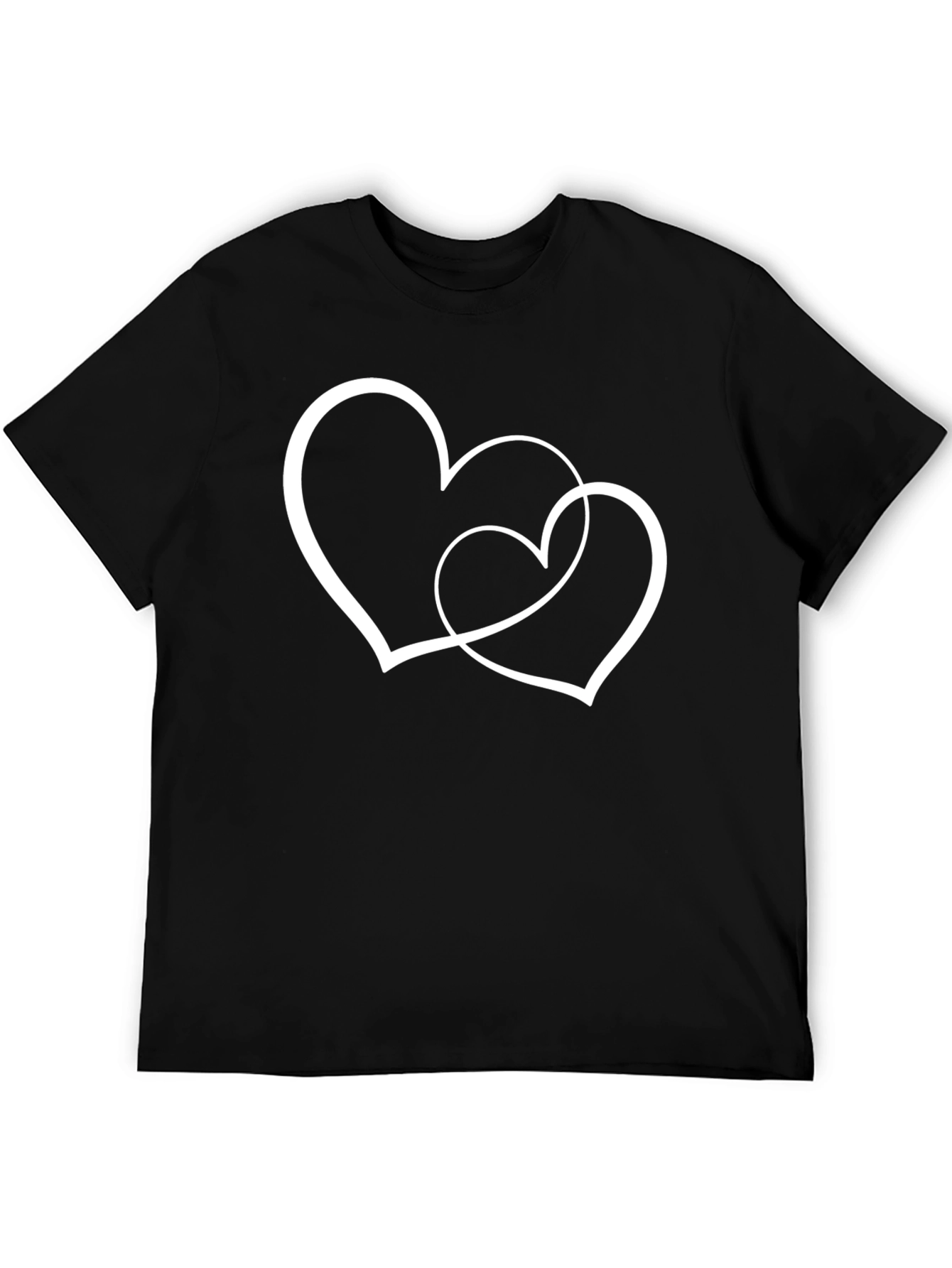 Two Hearts Intertwined Black T-Shirt