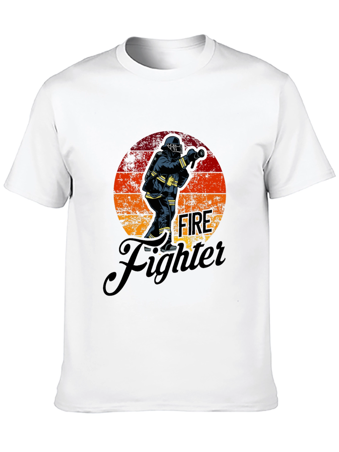 Firefighter Graphic Tee - Black Cotton T-Shirt