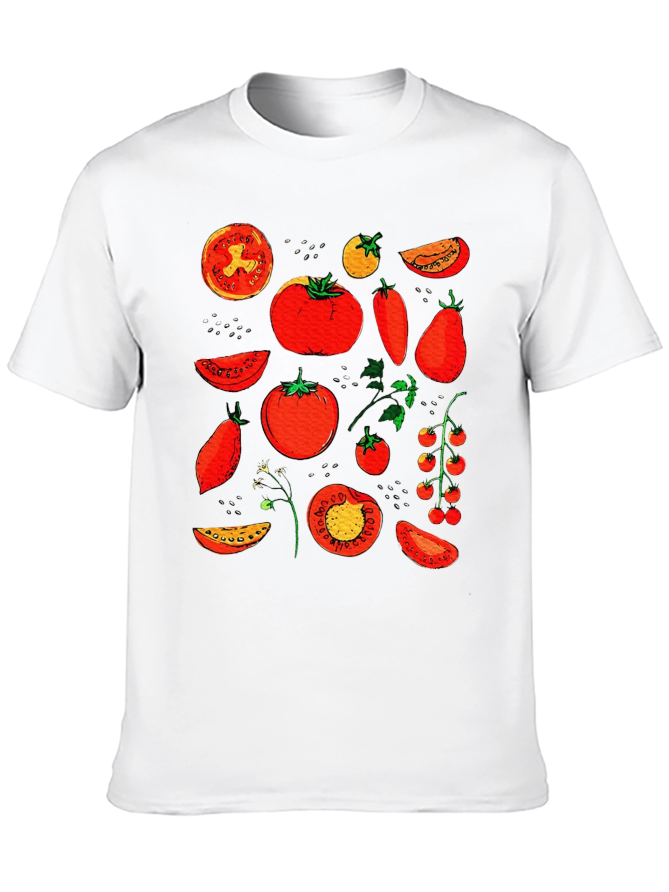 Tomato Variety Print Black T-Shirt