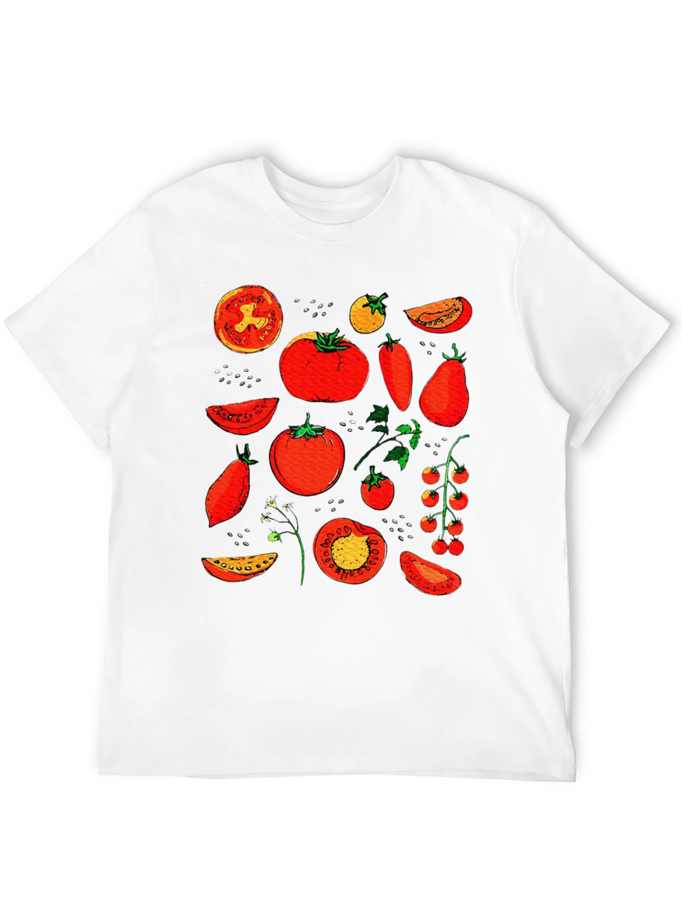 Tomato Variety Print Black T-Shirt