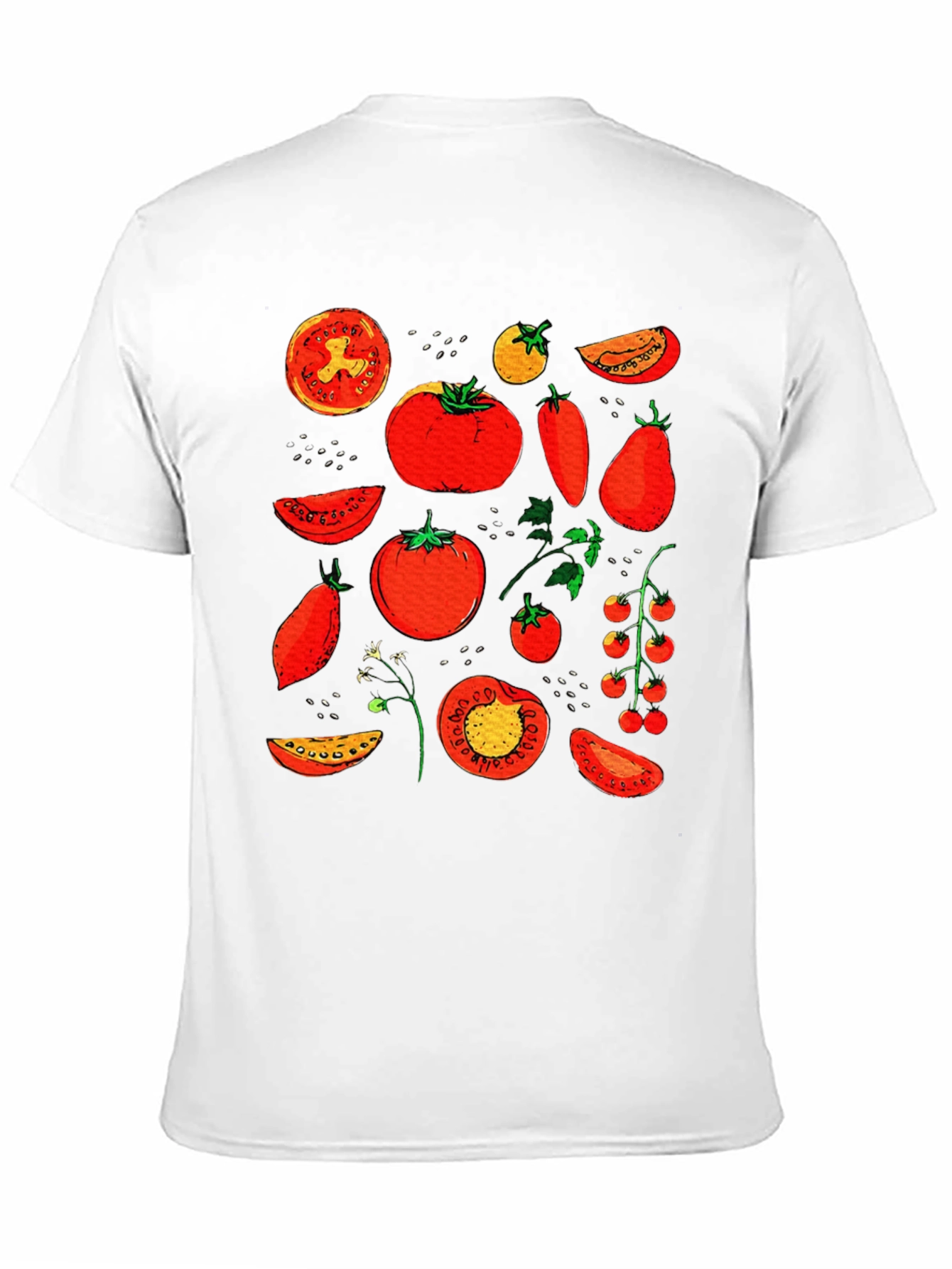 Tomato Variety Print Black T-Shirt
