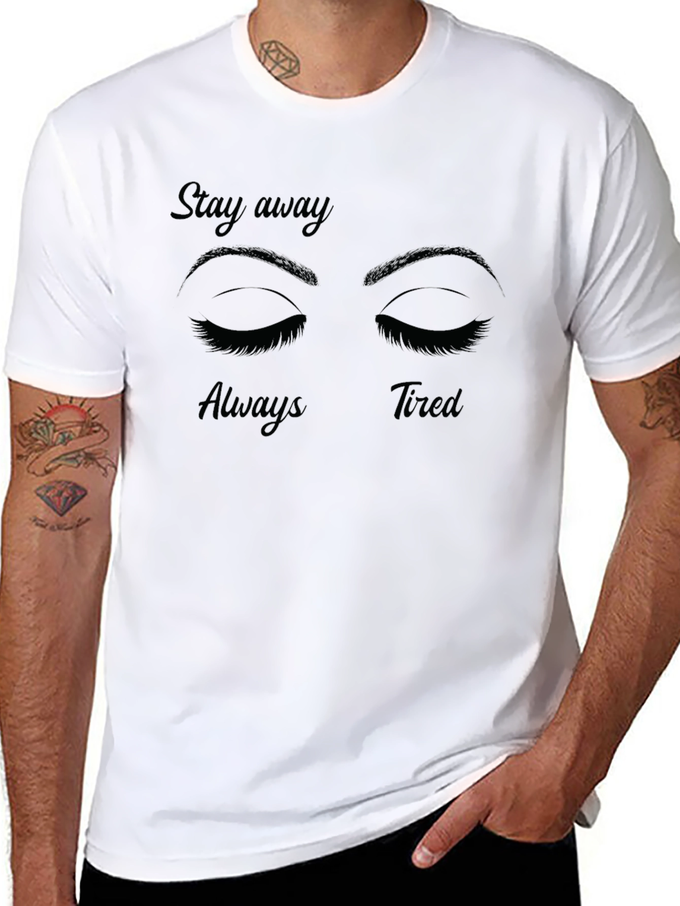 Stay Away Always Tired Graphic Tee