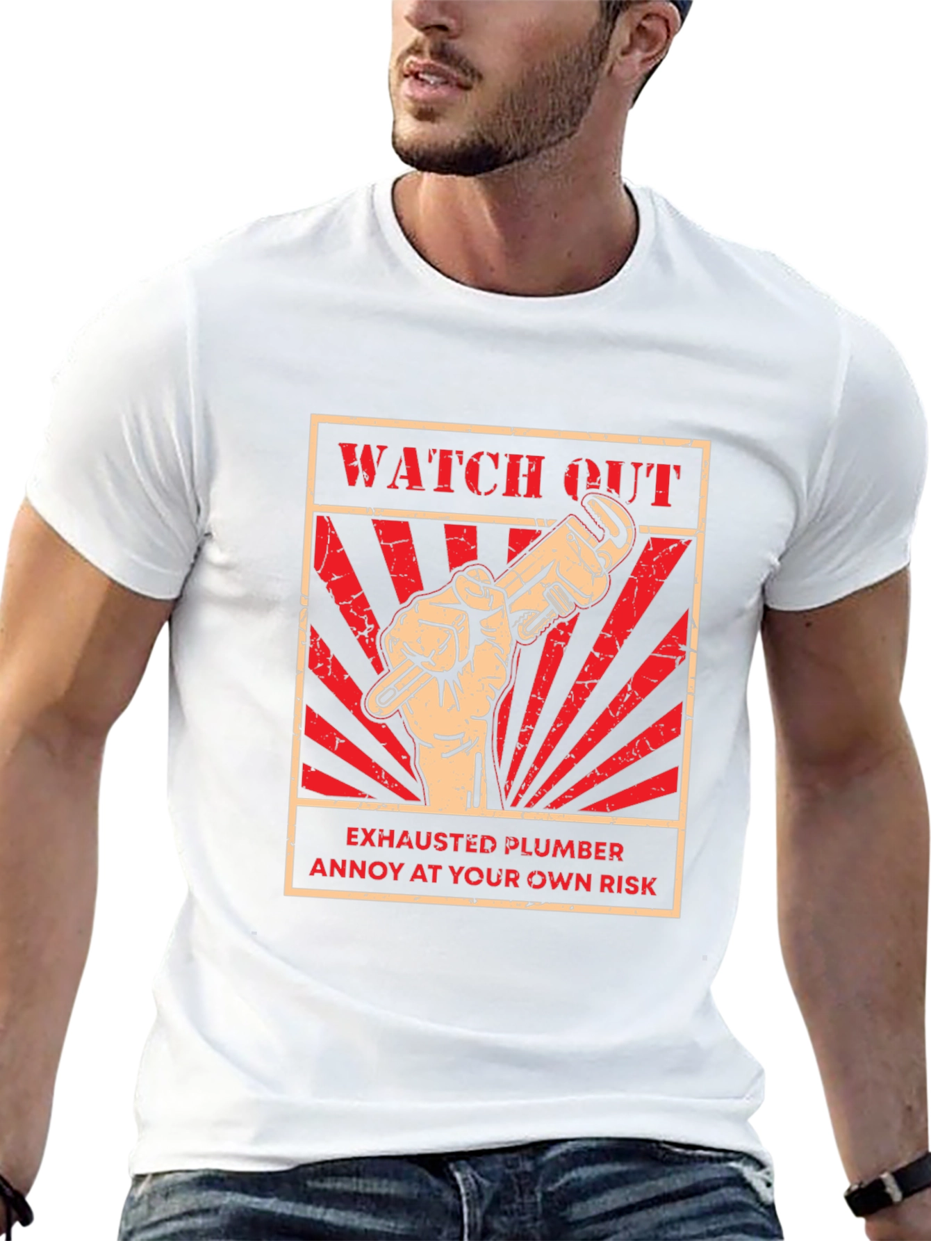 Watch Out Exhausted Plumber T-Shirt