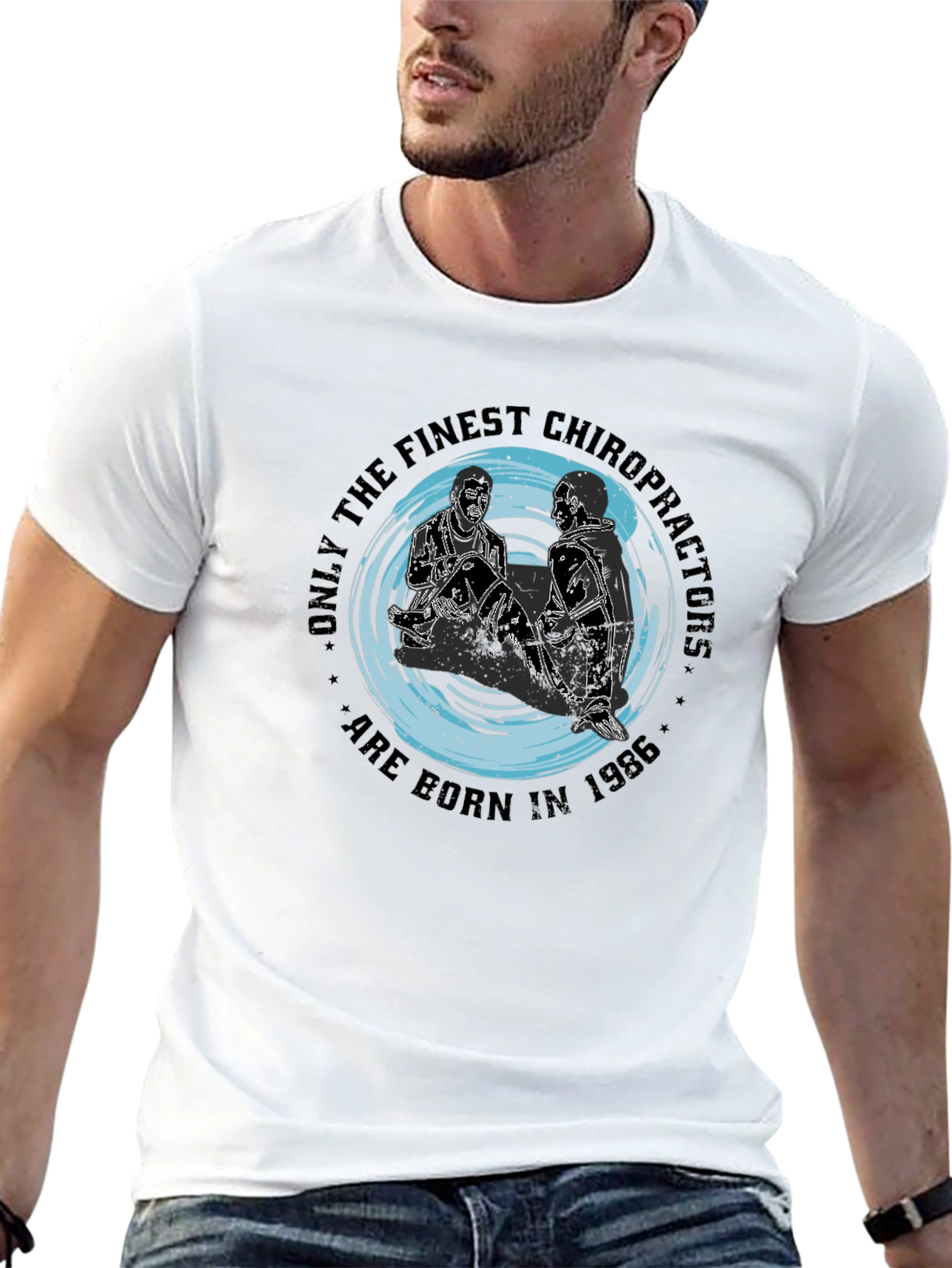 Finest Chiropractors Born in 1986 Black T-Shirt