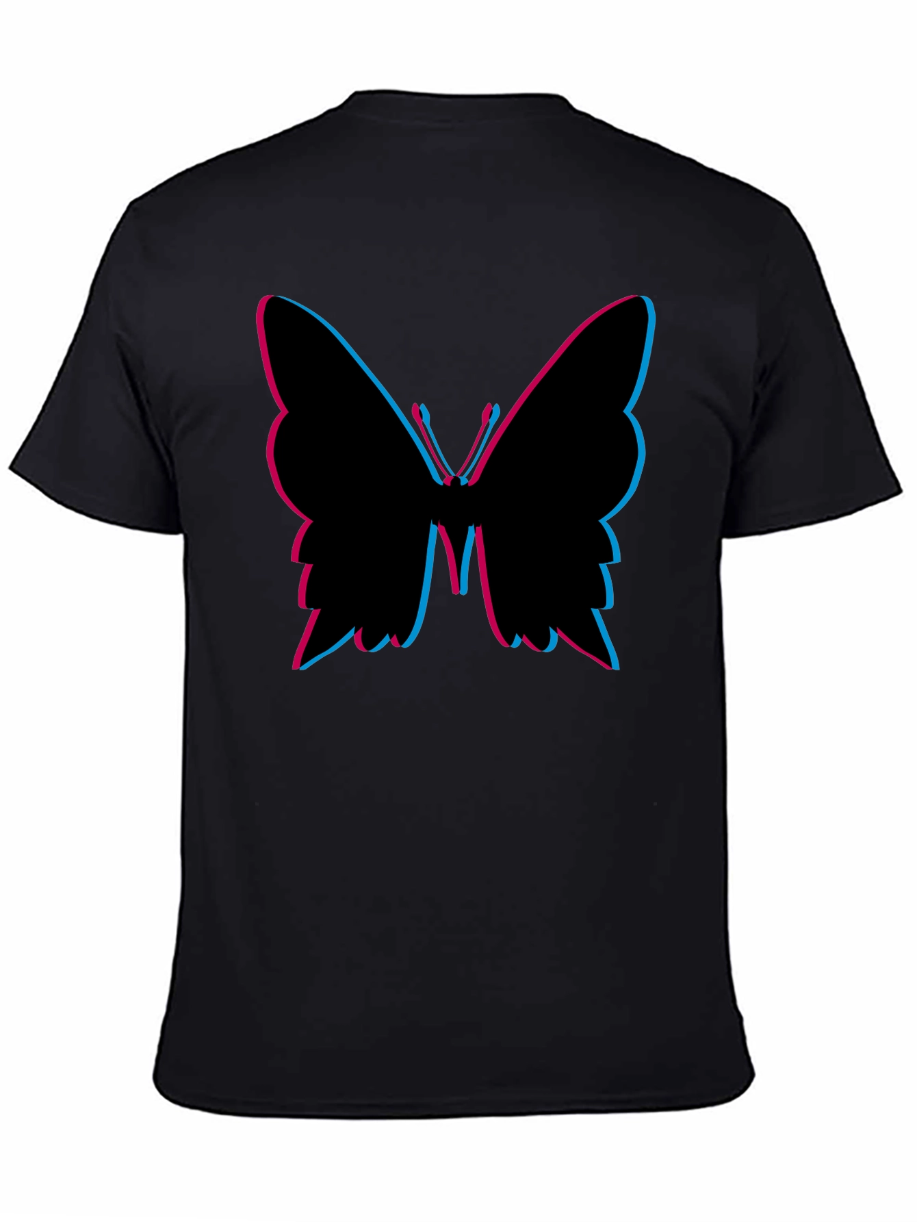 Butterfly Graphic Tee - Fashionable Black T-Shirt