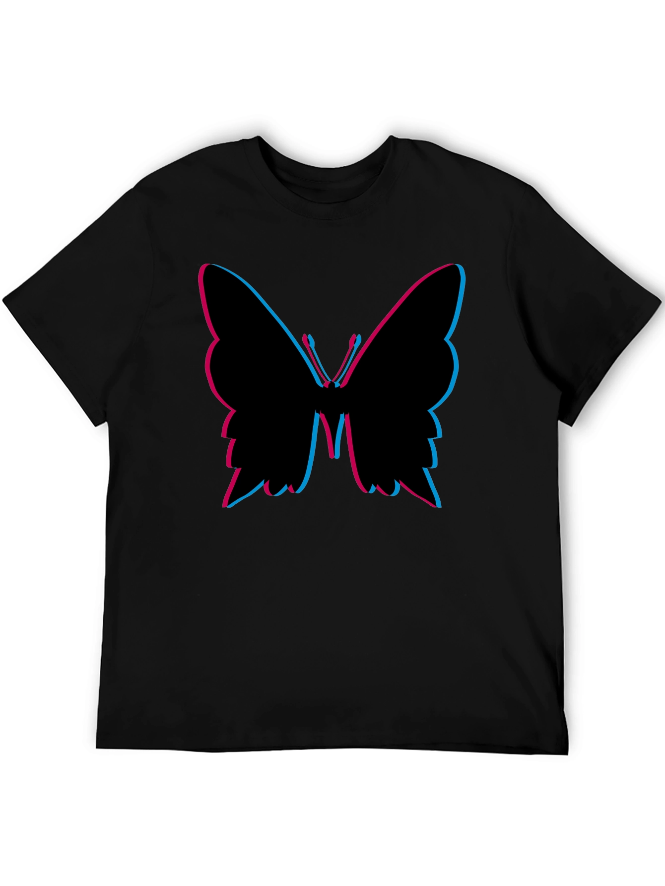 Butterfly Graphic Tee - Fashionable Black T-Shirt