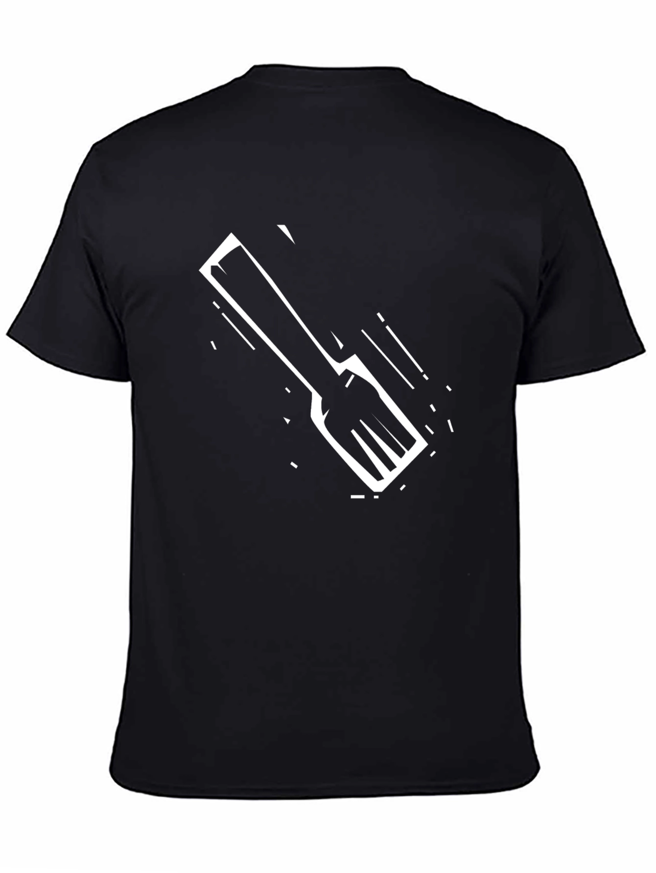 Fork Graphic Black T-Shirt - Modern Casual Tee