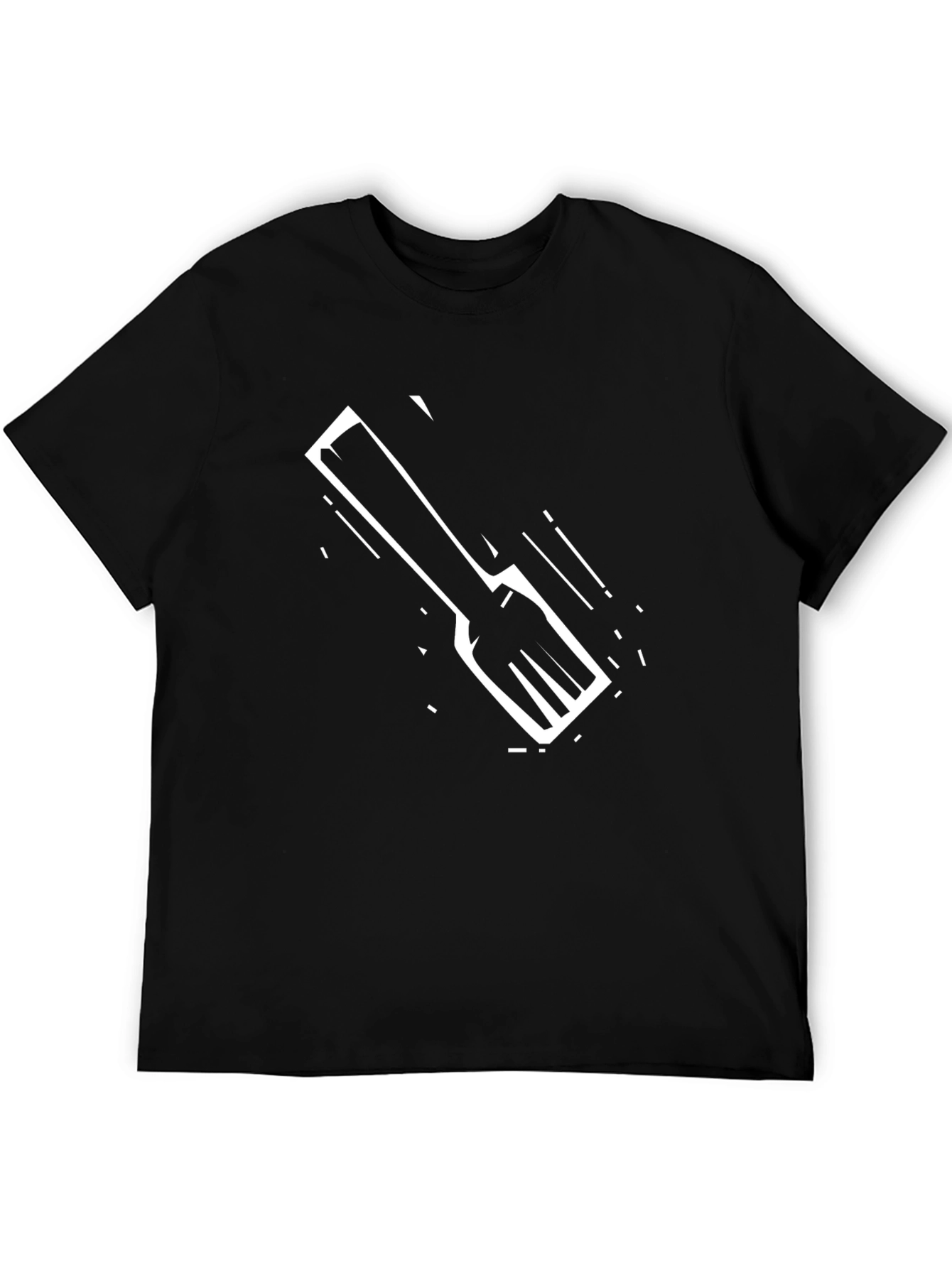 Fork Graphic Black T-Shirt - Modern Casual Tee