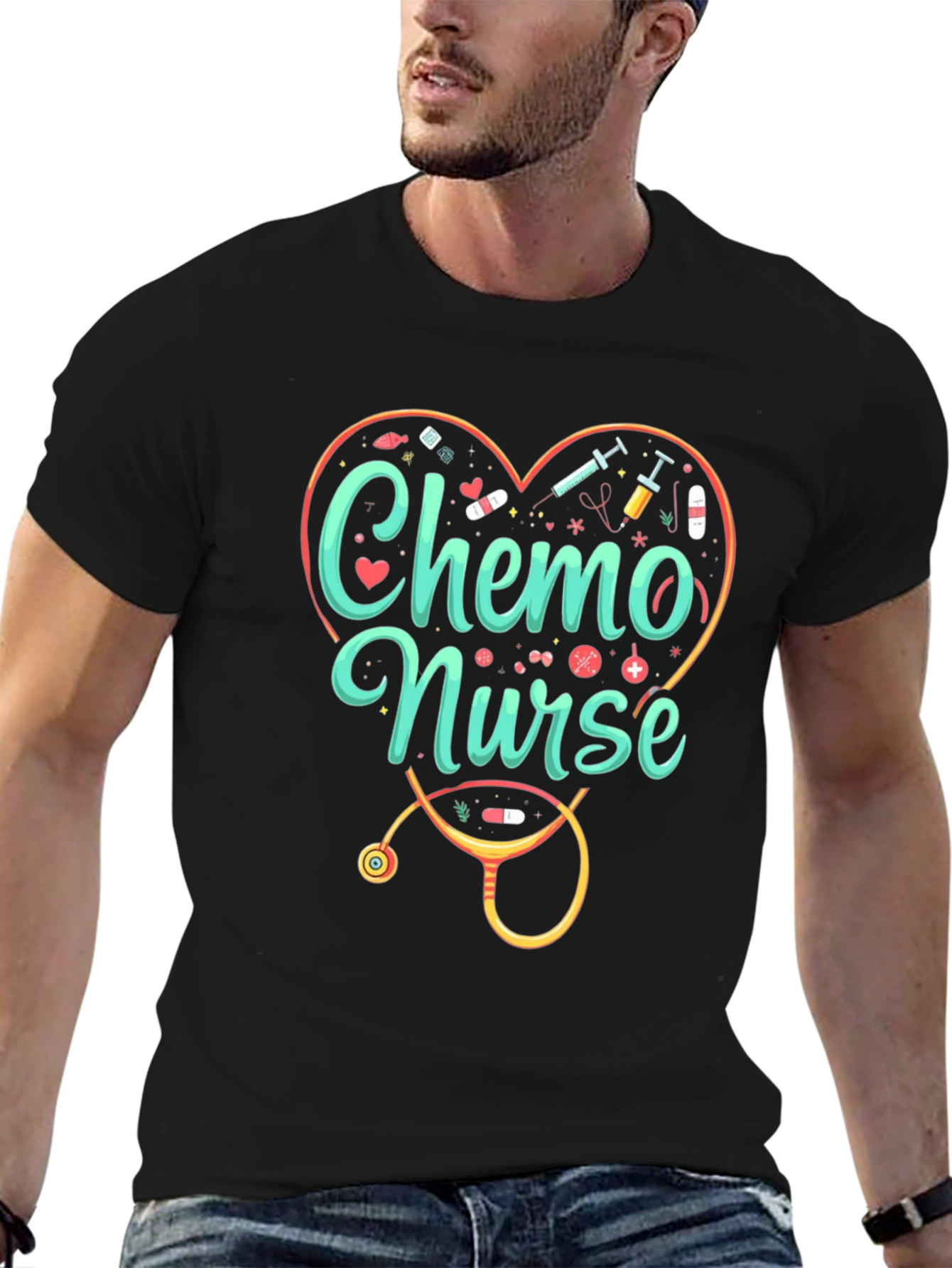 Chemo Nurse Graphic T-Shirt - Medical Profession Tee