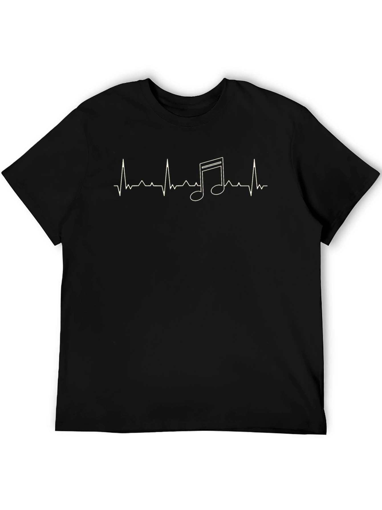 Music Lover Heartbeat T-Shirt - Black