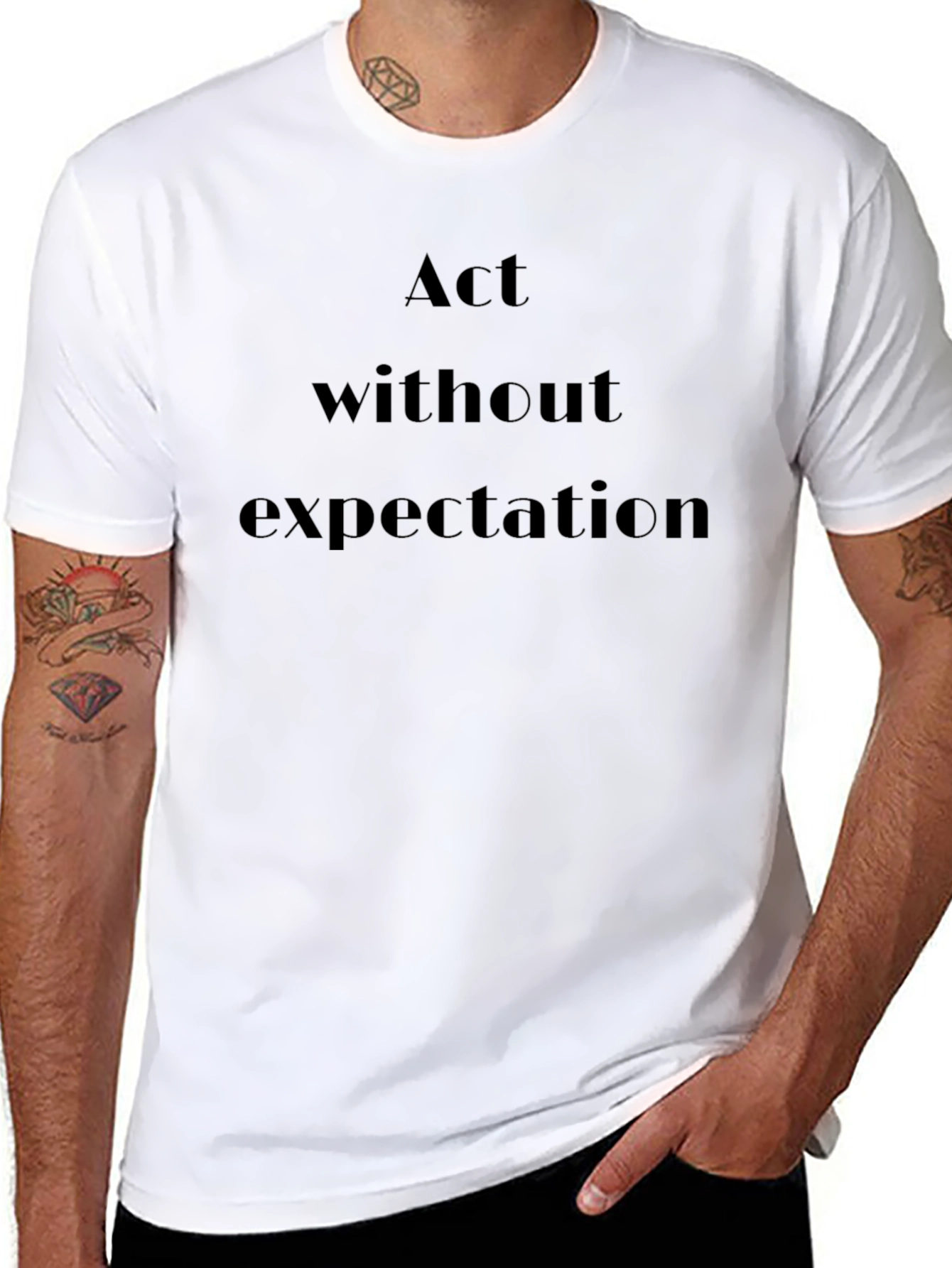 Act Without Expectation Black T-Shirt