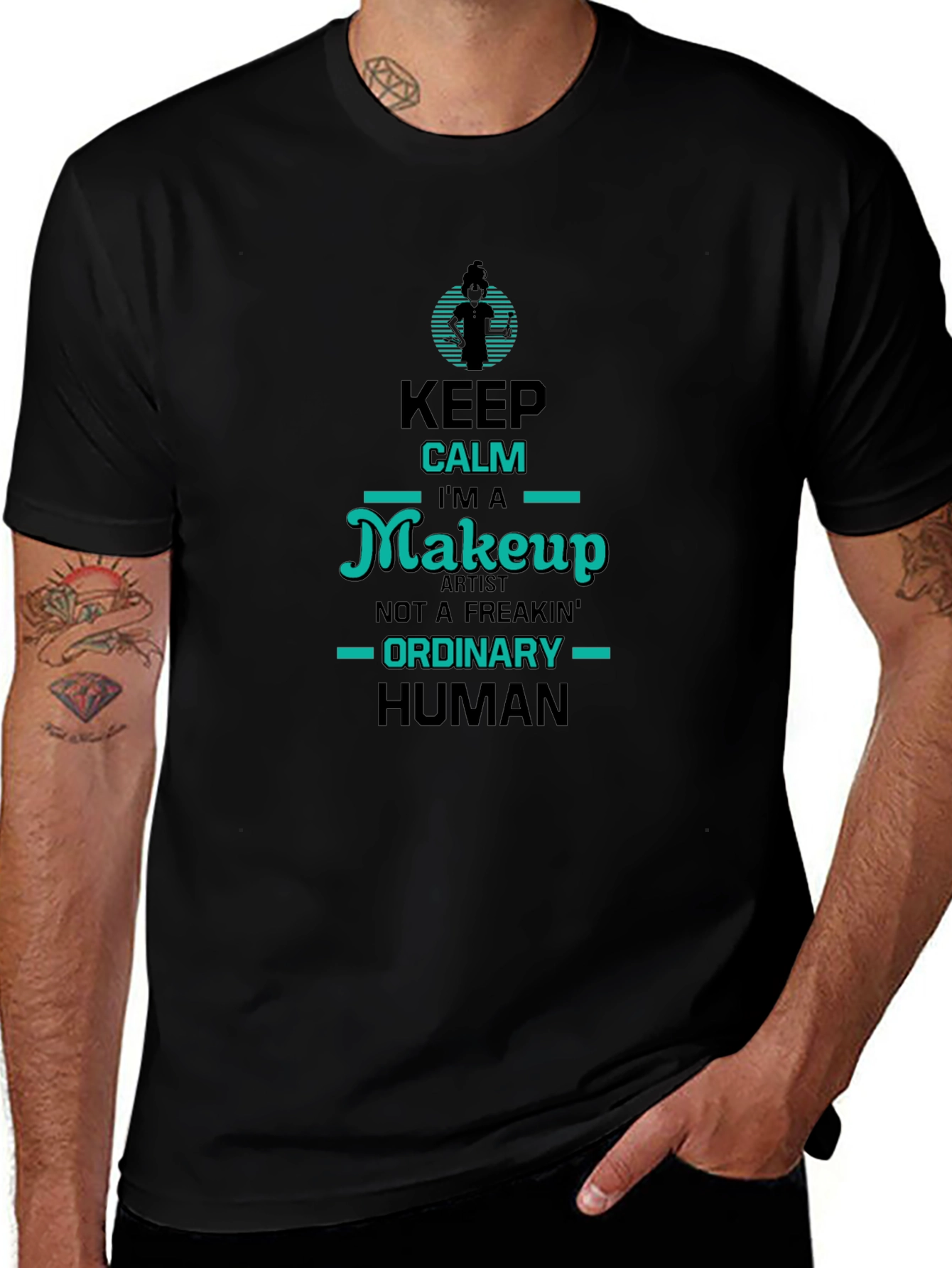Keep Calm Makeup Artist Black Graphic T-Shirt