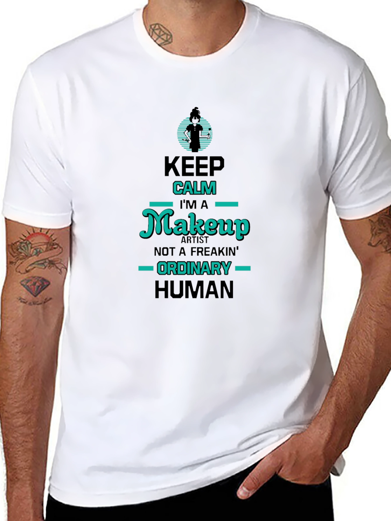 Keep Calm Makeup Artist Black Graphic T-Shirt