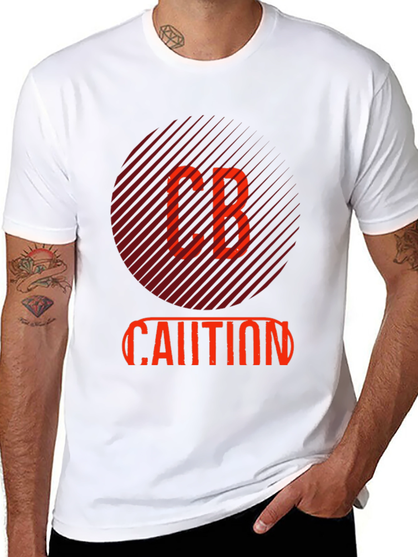 CB Caution Graphic Tee - Stylish Mens Black T-Shirt