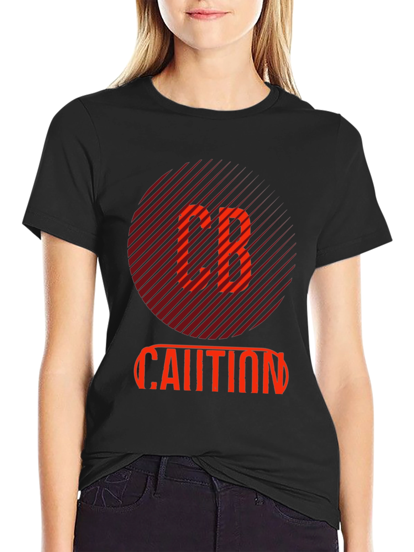 CB Caution Graphic Tee - Stylish Mens Black T-Shirt