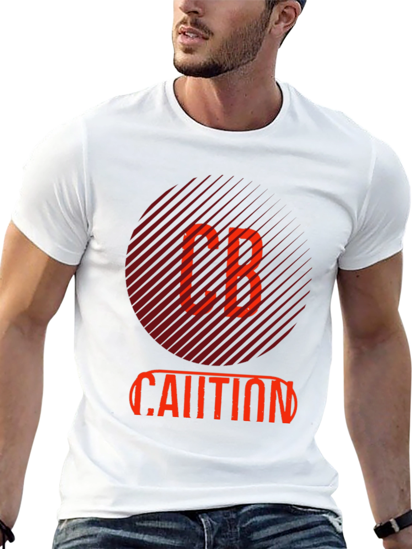CB Caution Graphic Tee - Stylish Mens Black T-Shirt