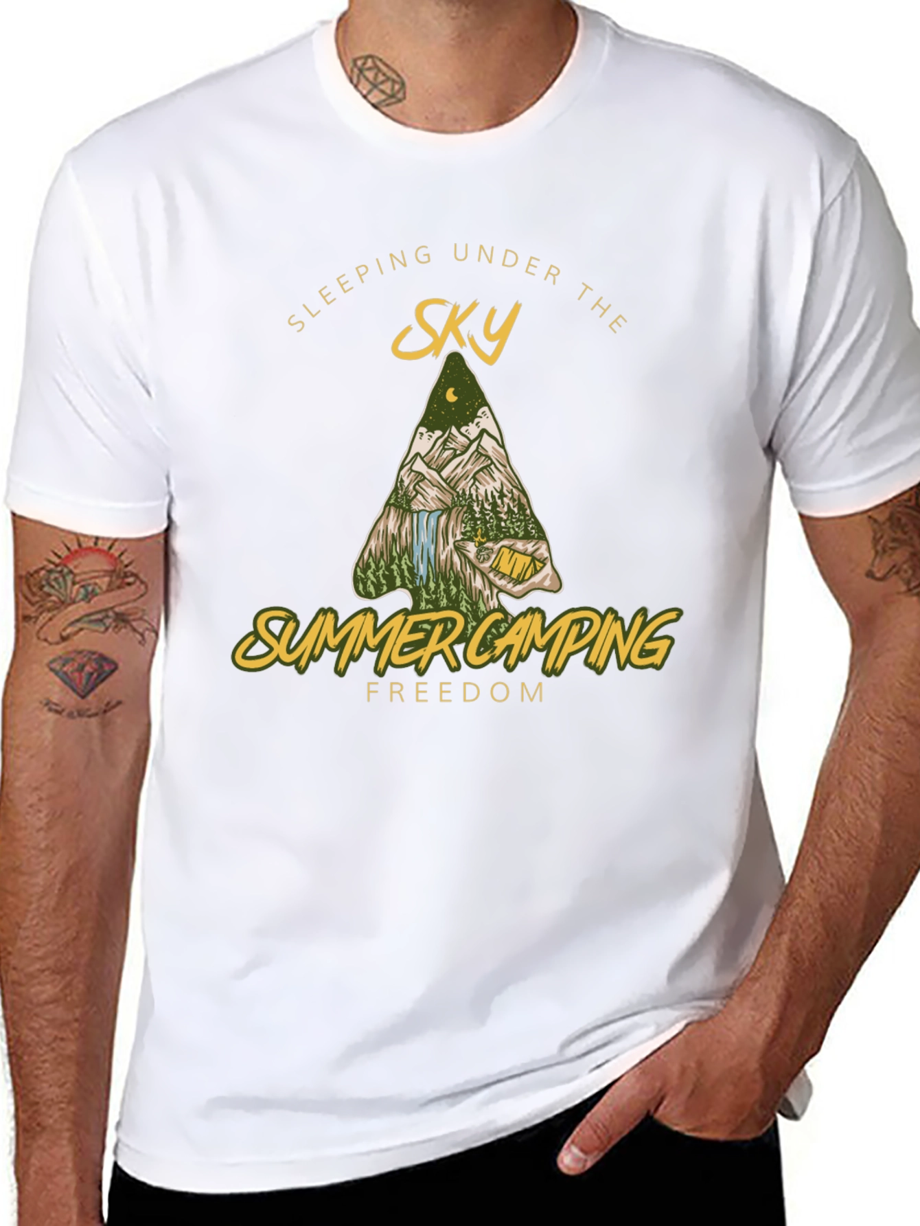 Summer Camping Under the Sky Graphic T-Shirt