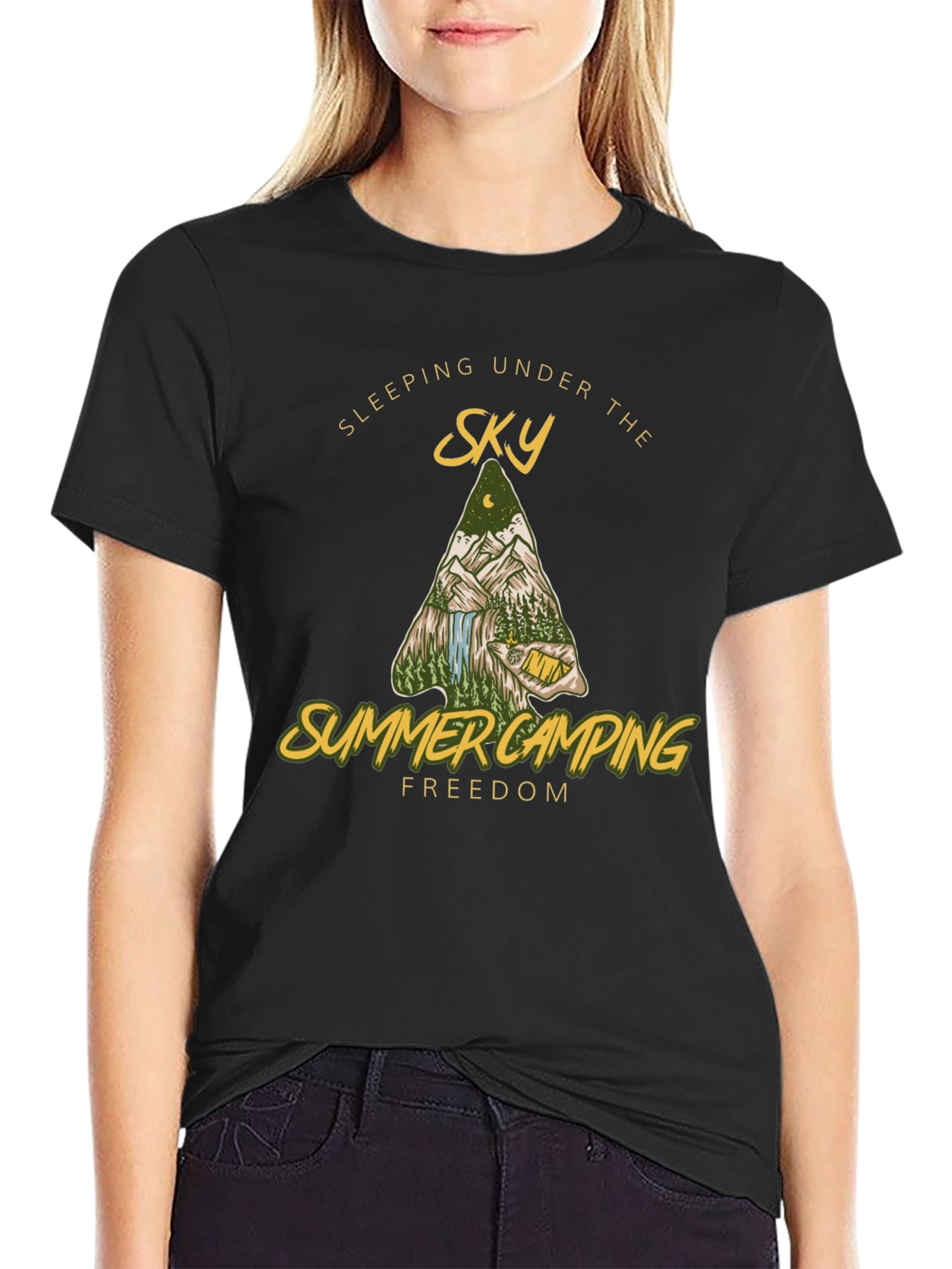 Summer Camping Under the Sky Graphic T-Shirt