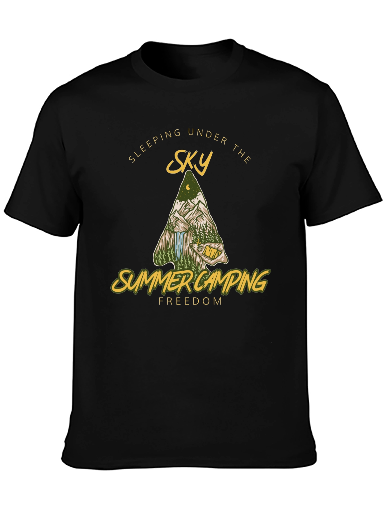 Summer Camping Under the Sky Graphic T-Shirt