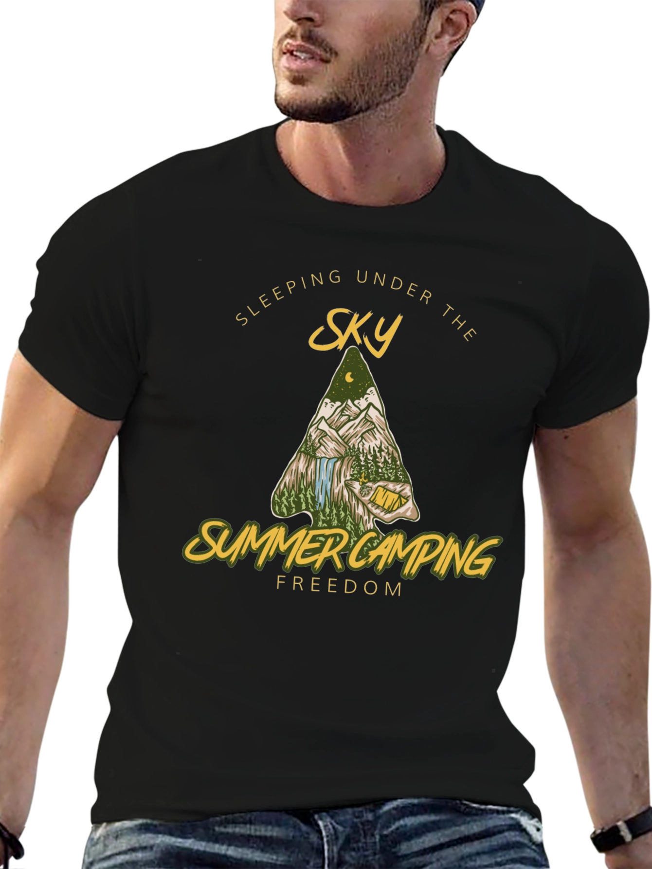 Summer Camping Under the Sky Graphic T-Shirt