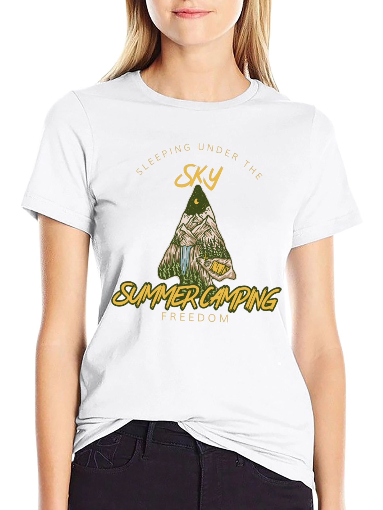 Summer Camping Under the Sky Graphic T-Shirt