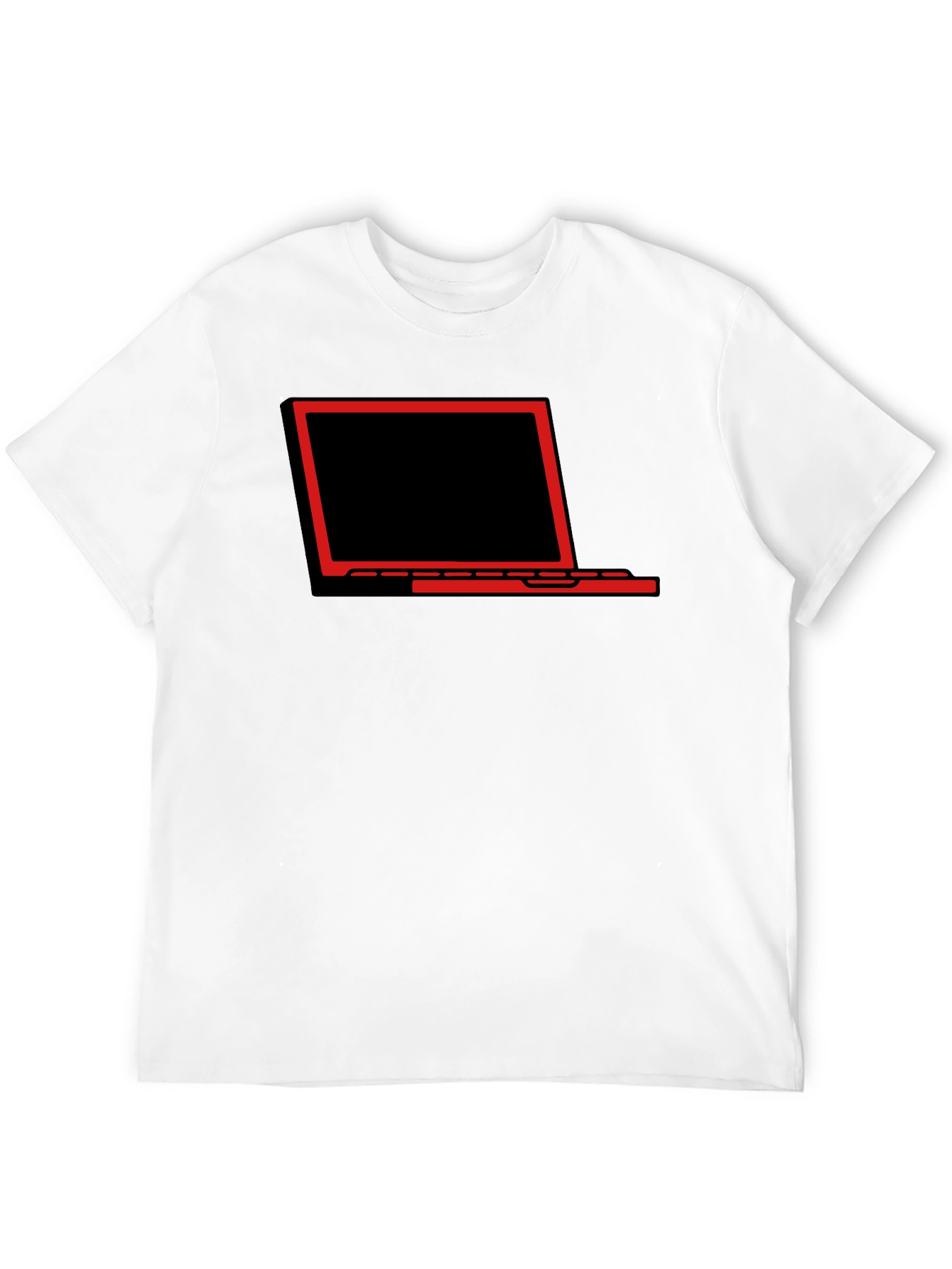 Laptop Graphic Tee - Black Stylish Casual T-Shirt