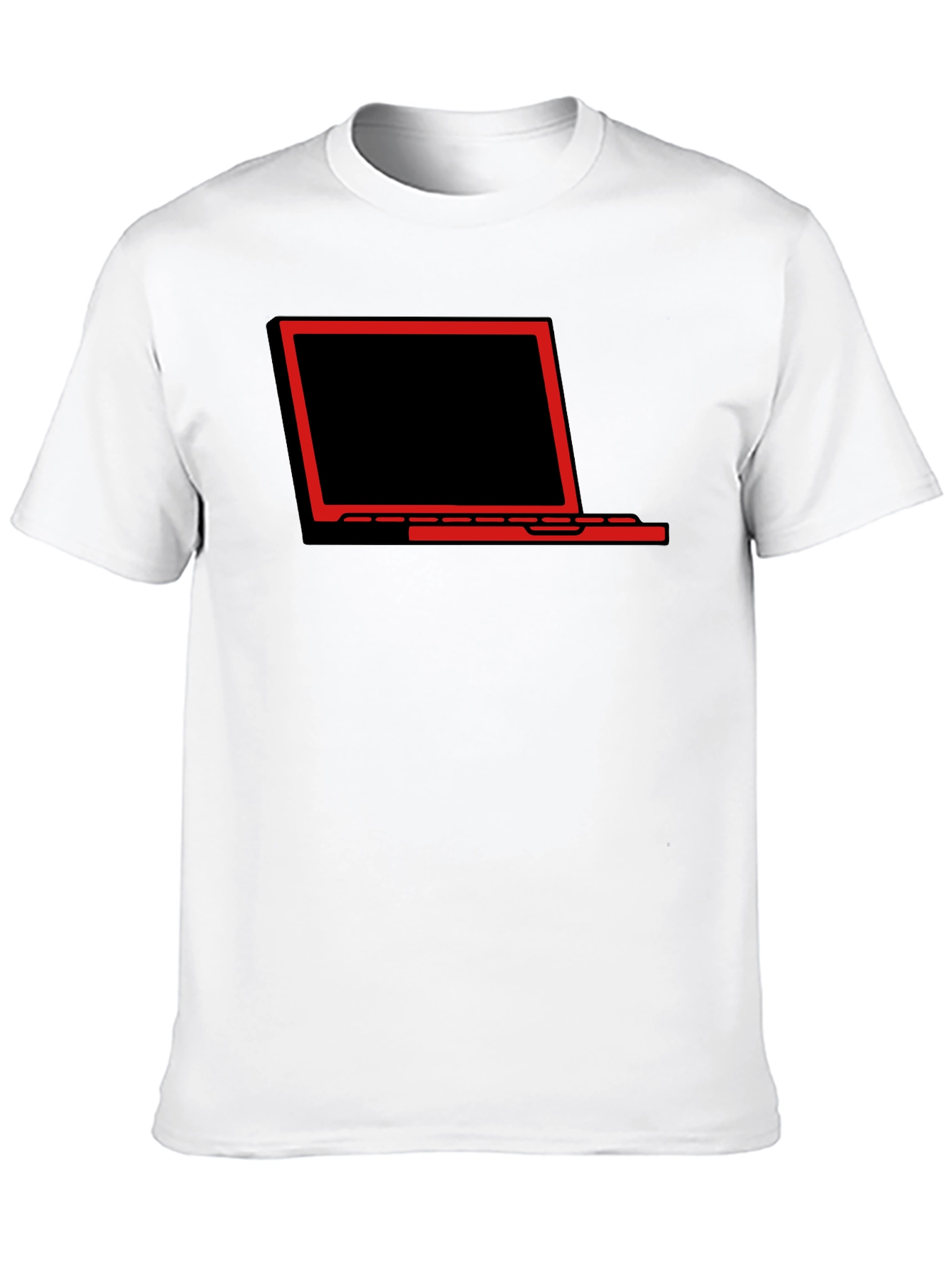 Laptop Graphic Tee - Black Stylish Casual T-Shirt