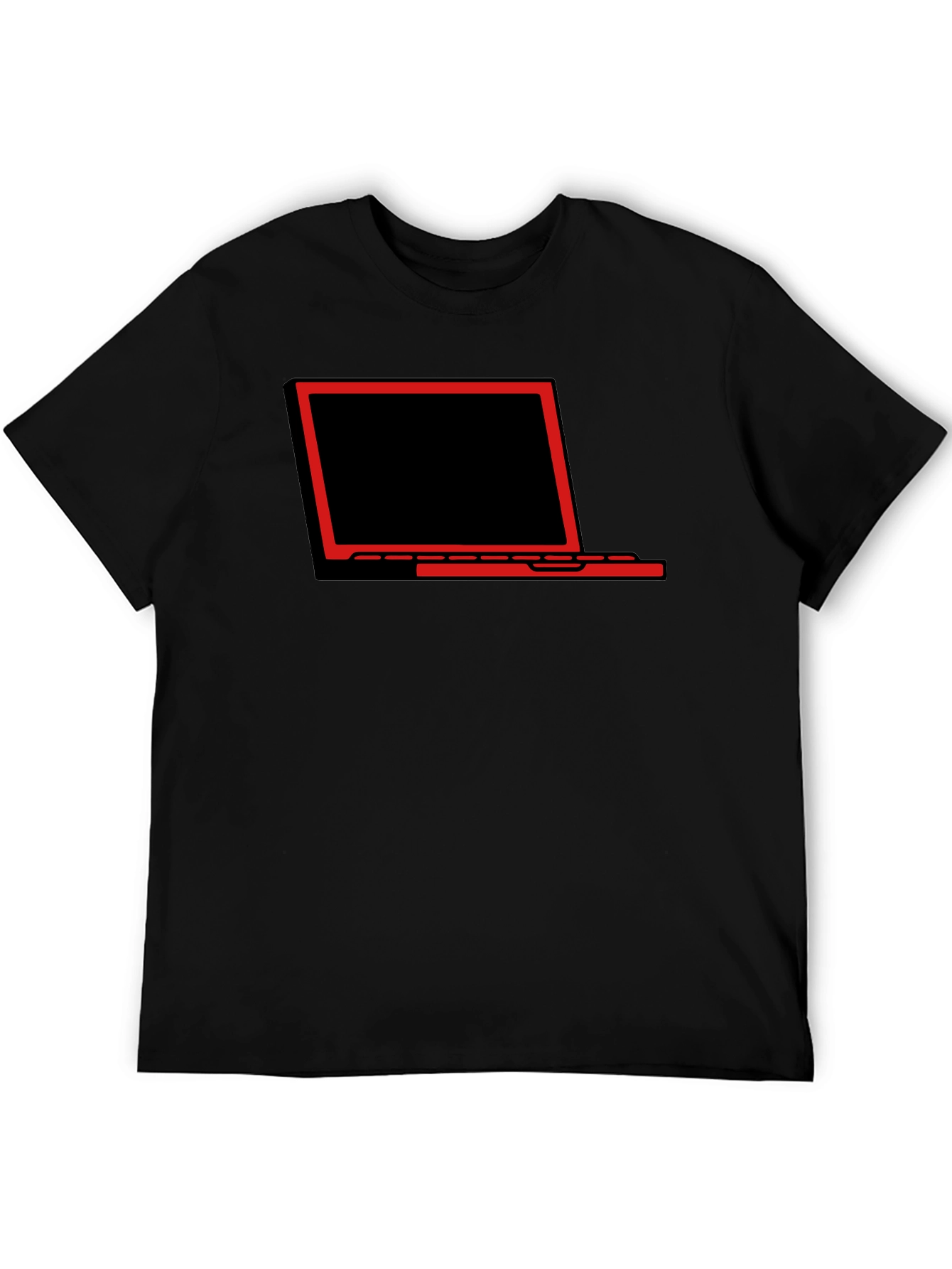 Laptop Graphic Tee - Black Stylish Casual T-Shirt