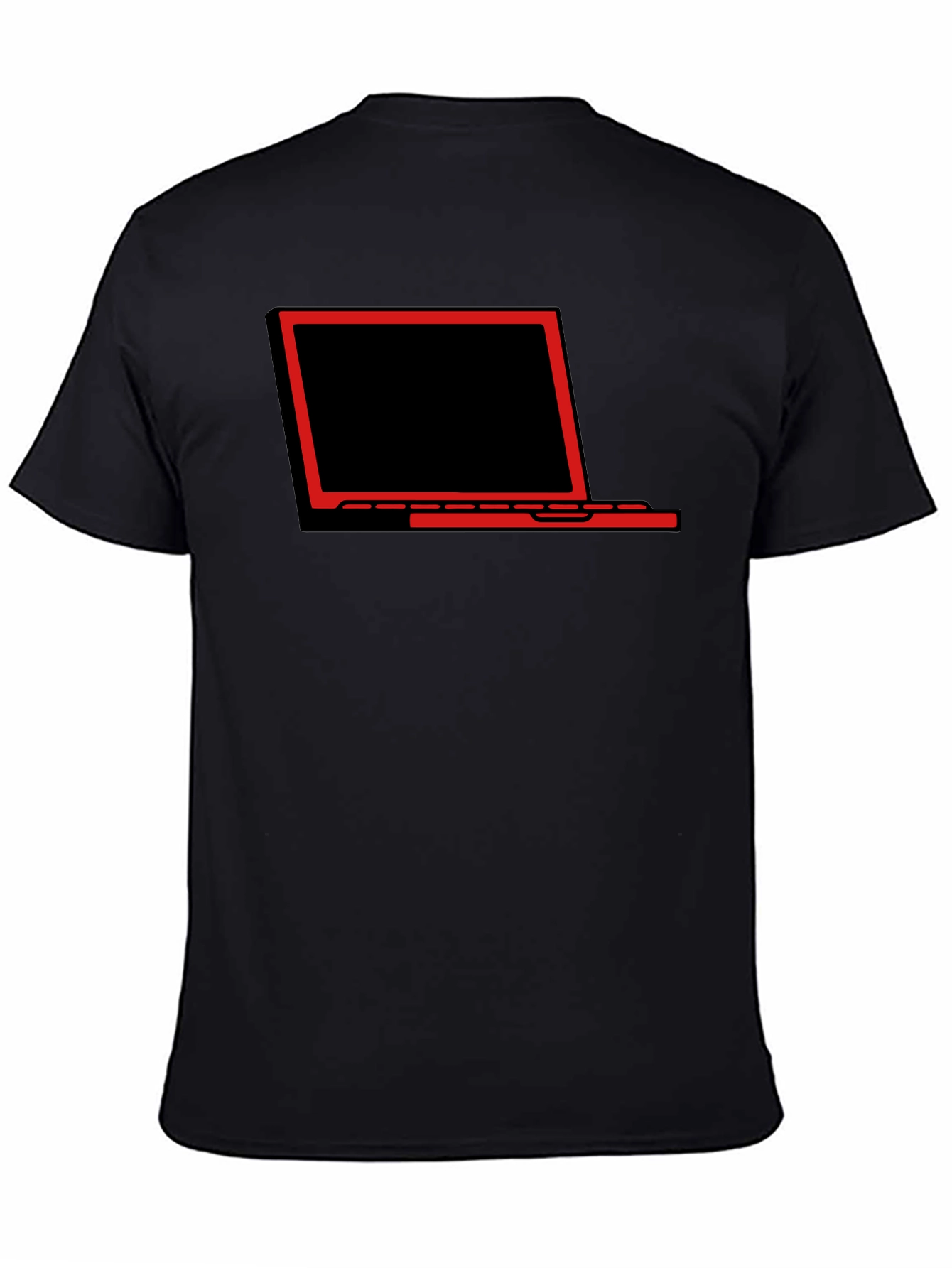 Laptop Graphic Tee - Black Stylish Casual T-Shirt