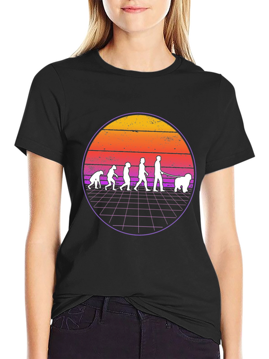 Evolution of Dog Owner Black T-Shirt