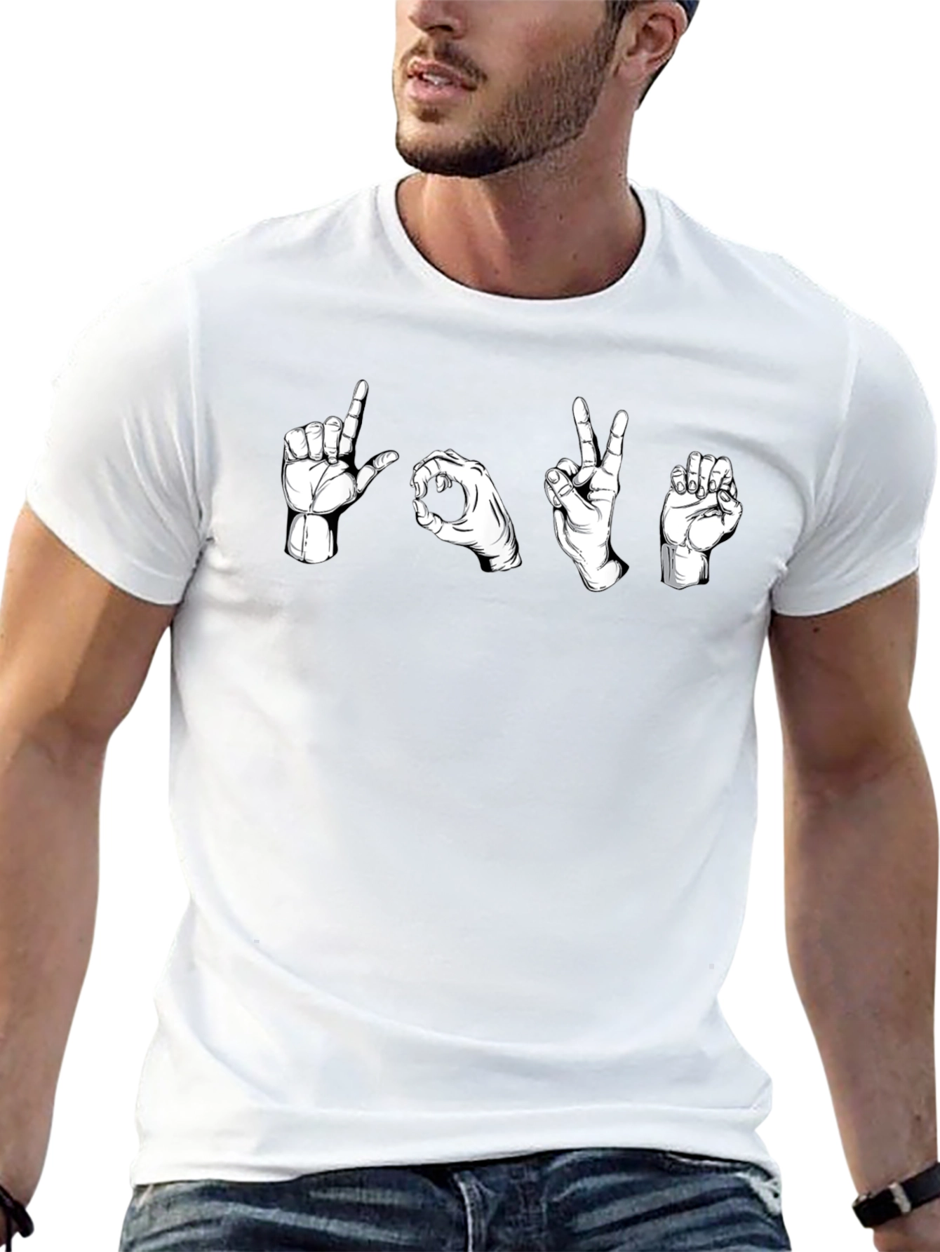 LOVE Sign Language Graphic T-Shirt