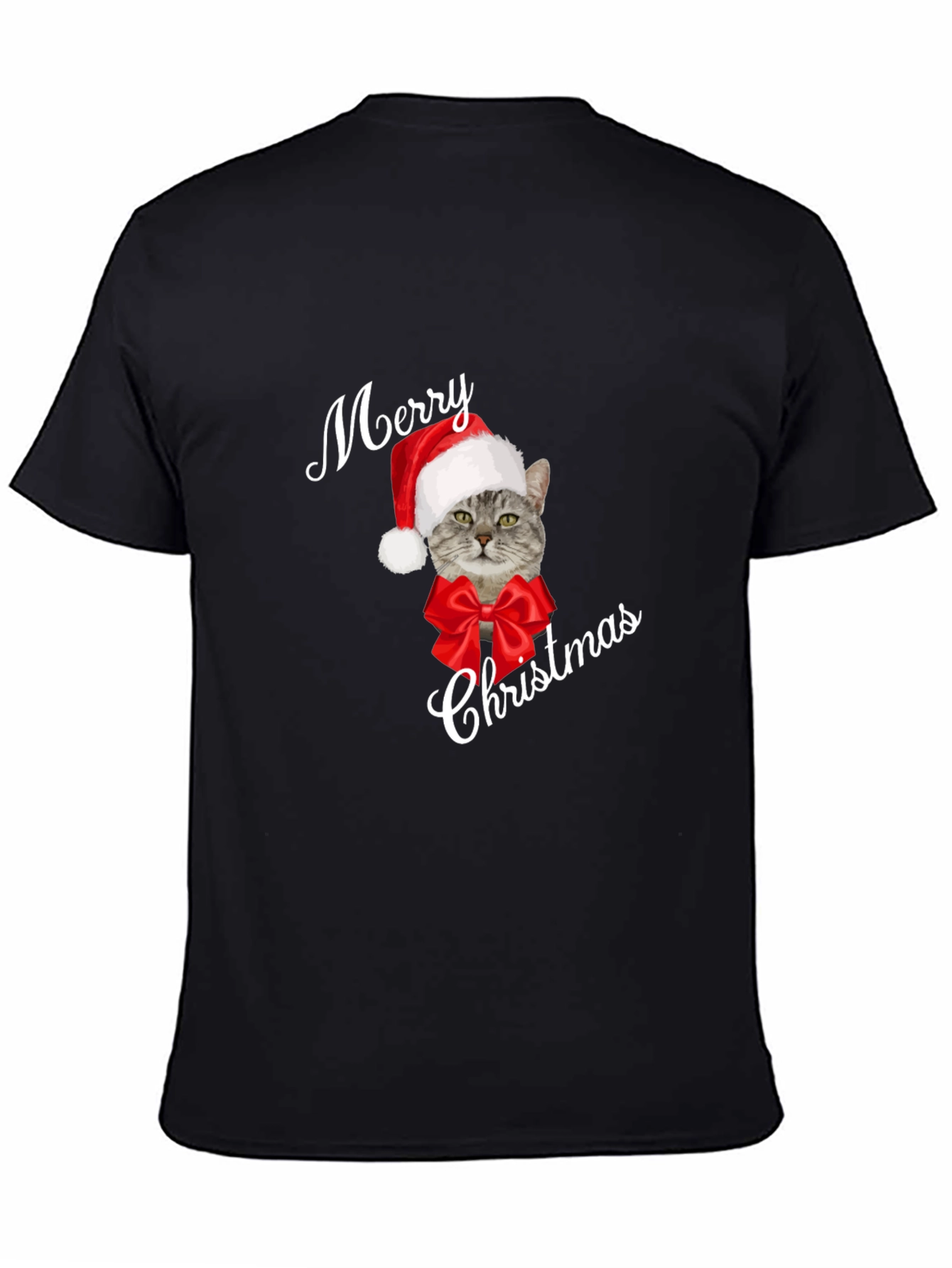 Merry Christmas Cat T-Shirt - Holiday Festive