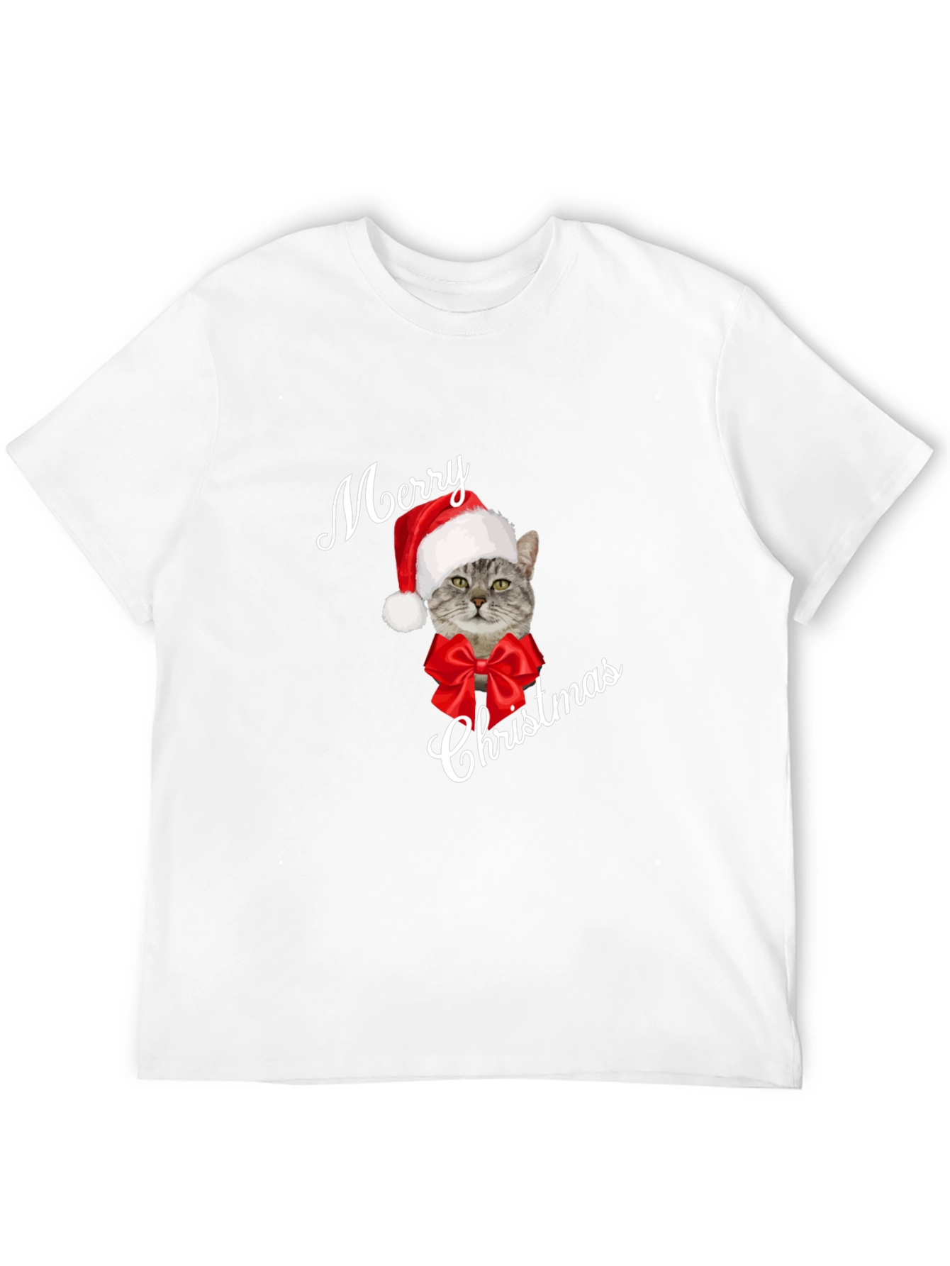 Merry Christmas Cat T-Shirt - Holiday Festive