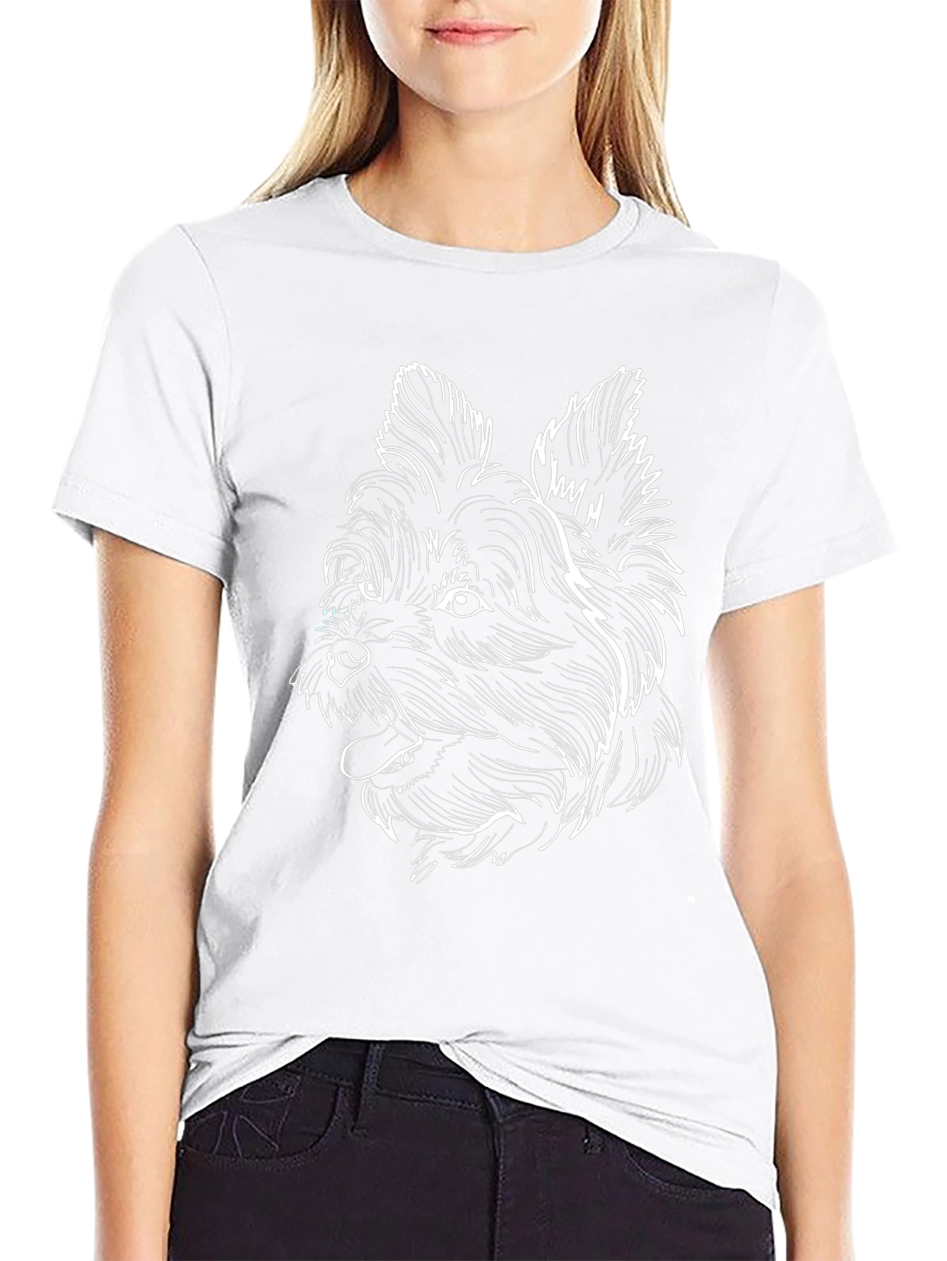 Dog Graphic Print Tee - Black