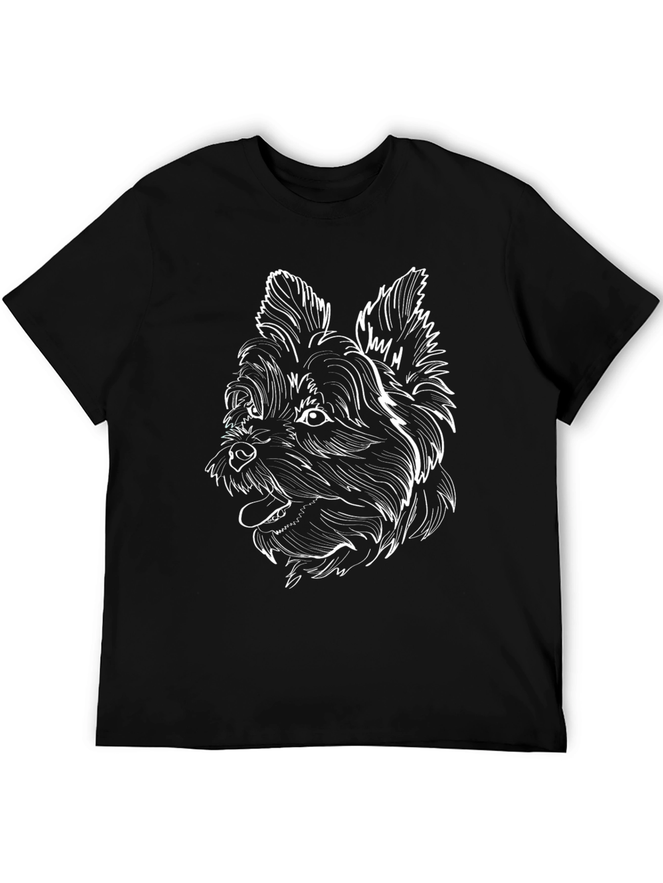 Dog Graphic Print Tee - Black