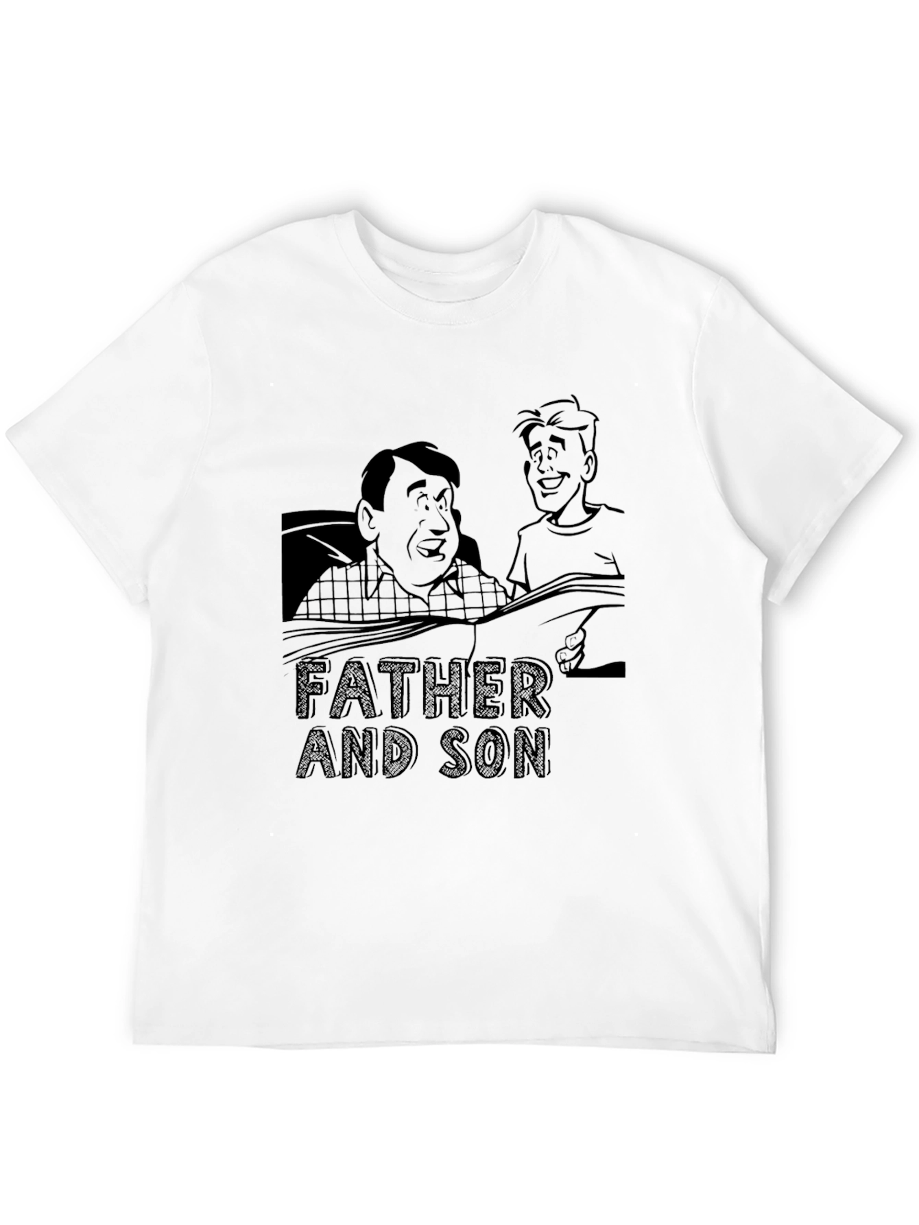 Father and Son Black Graphic Tee