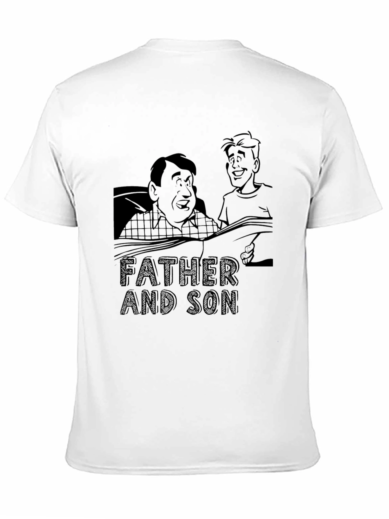 Father and Son Black Graphic Tee